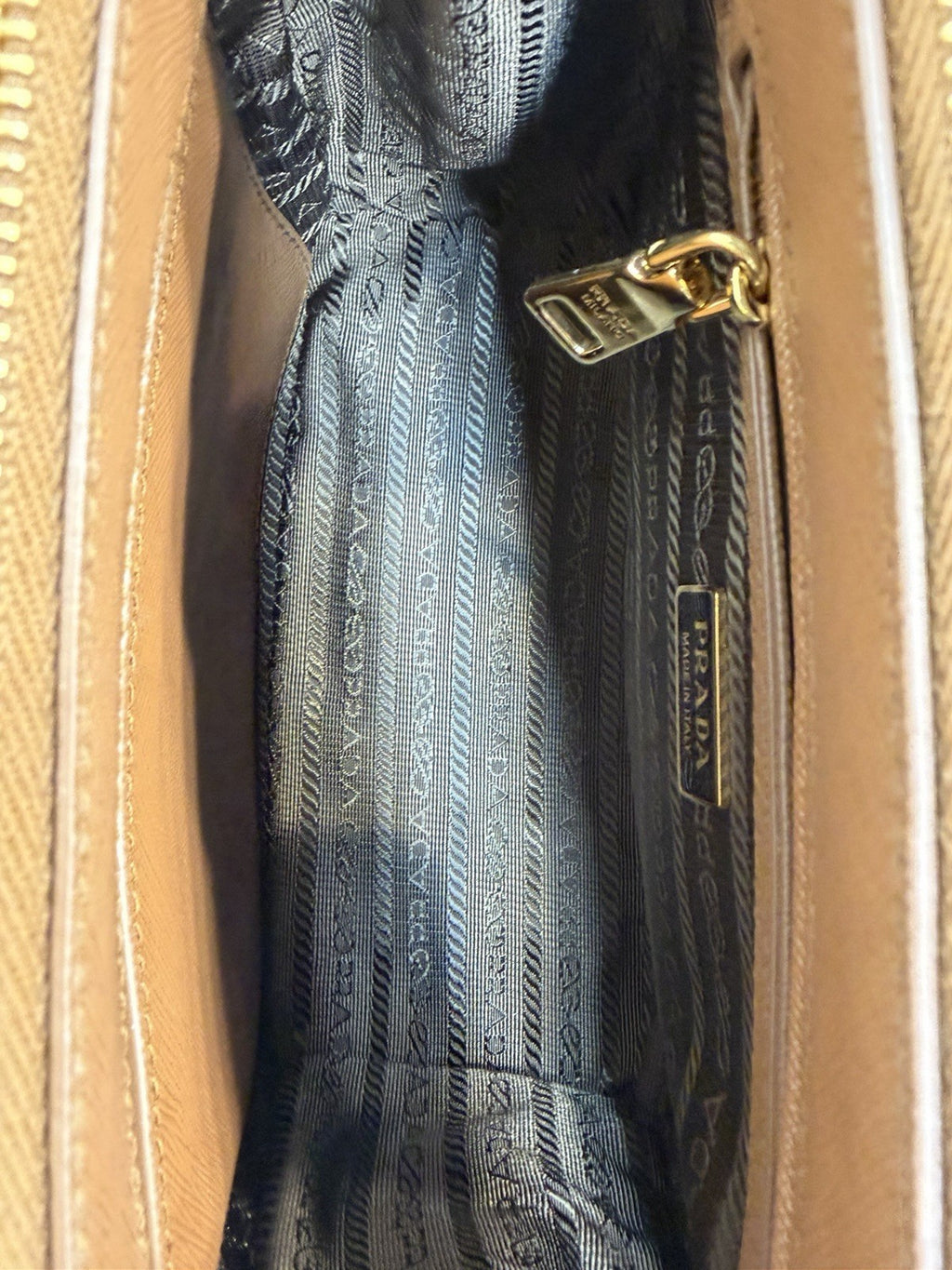 Prada Galleria Double Zip Tote Printed Fabric Mini Shoulder Bag