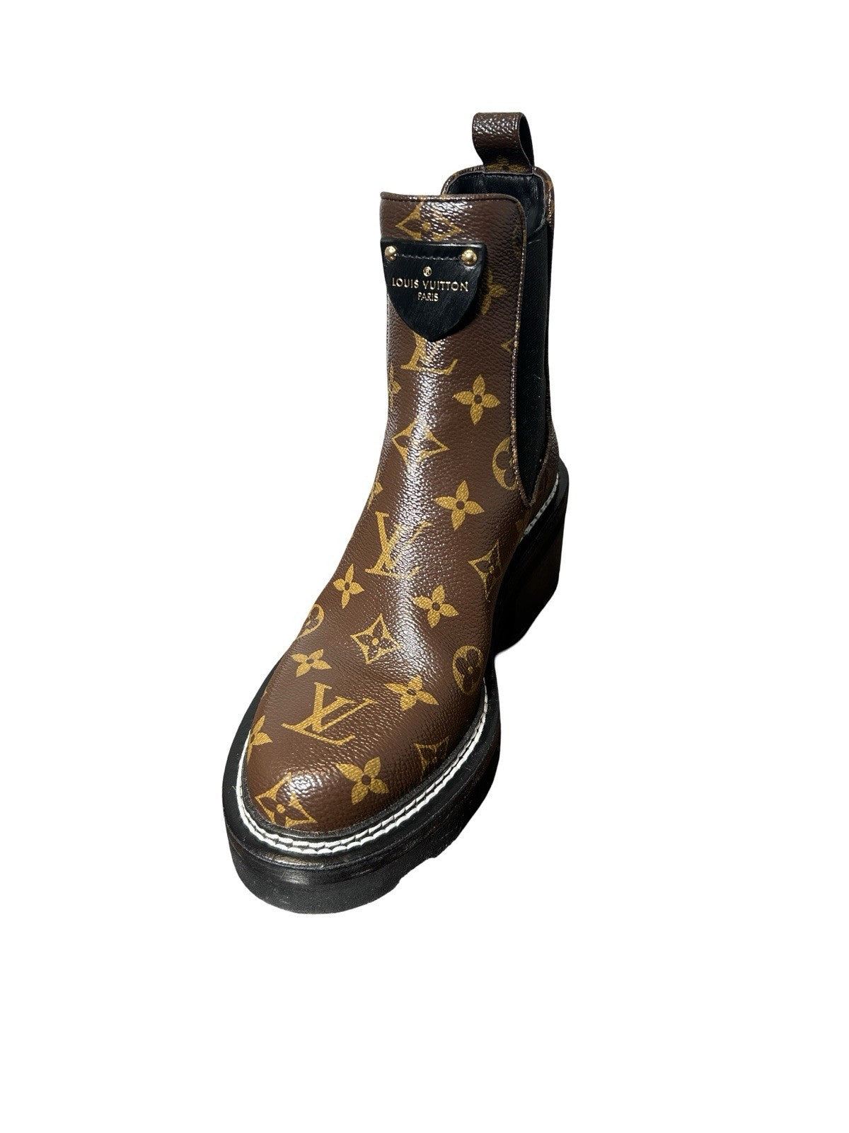 LOUIS VUITTON Monogram Women’s  Black Ice Chelsea Boots 9