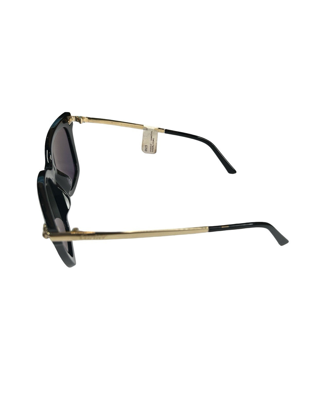 Cartier De Panthere Tinted Lens Square Black Gold Tone Hardware Size 145