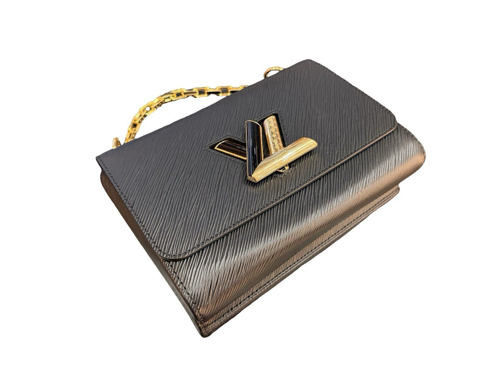 Louis Vuitton Twist MM Epi Bag Mixed Black & Gold Hardware with Engraved Chain