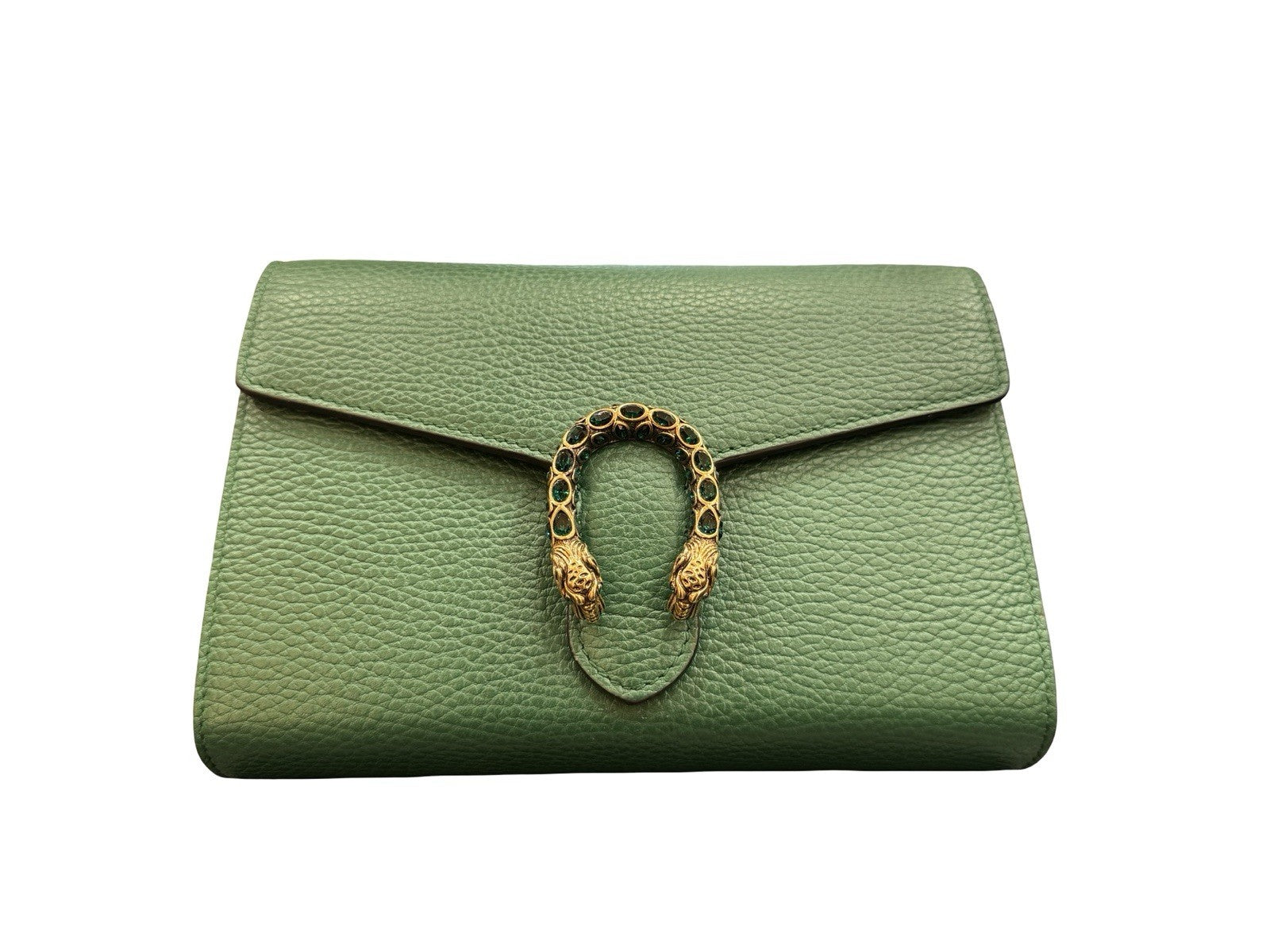 GUCCI Dollar Calfskin Crystal Mini Dionysus Shoulder Bag Emerald