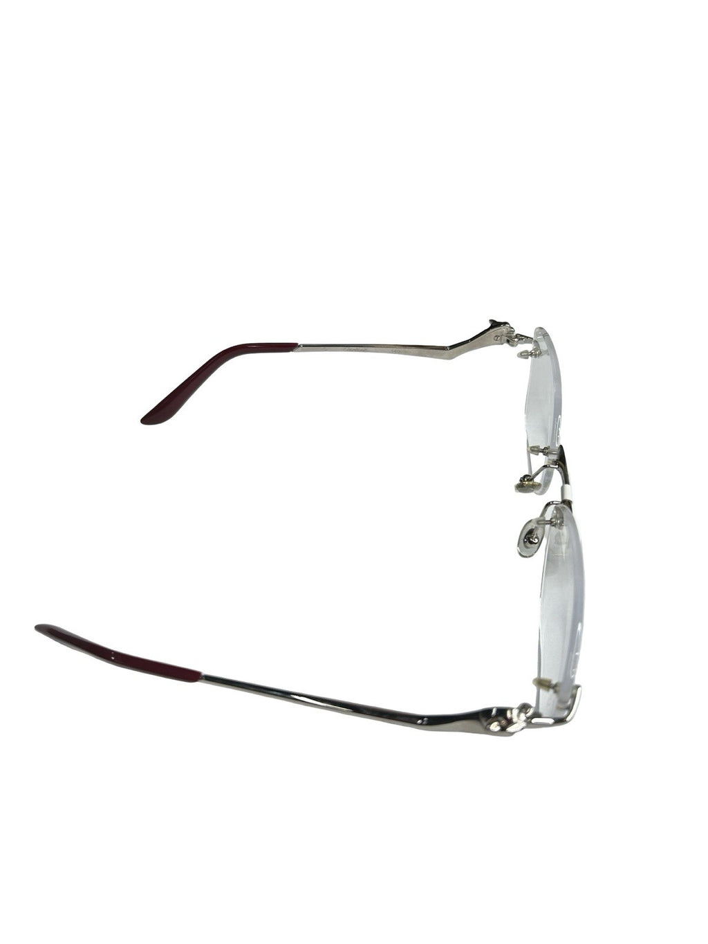 Cartier Panthere Rimless Silver Tone Hardware Clear Lens Glasses Size 140
