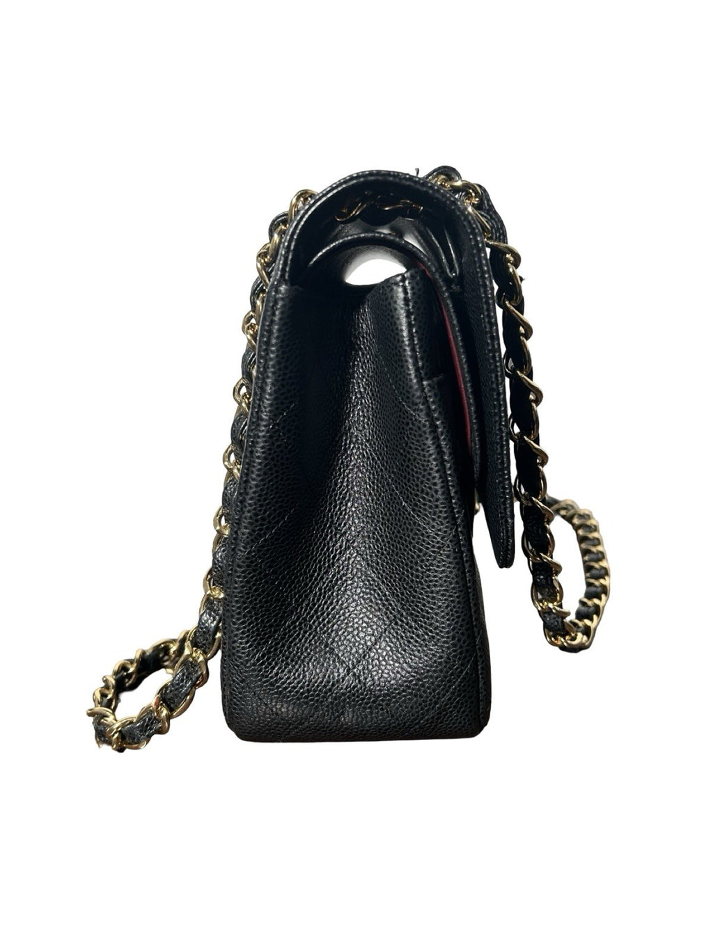 Chanel Black Quilted Caviar Jumbo Classic Double Flap Gold Hardware, 2022