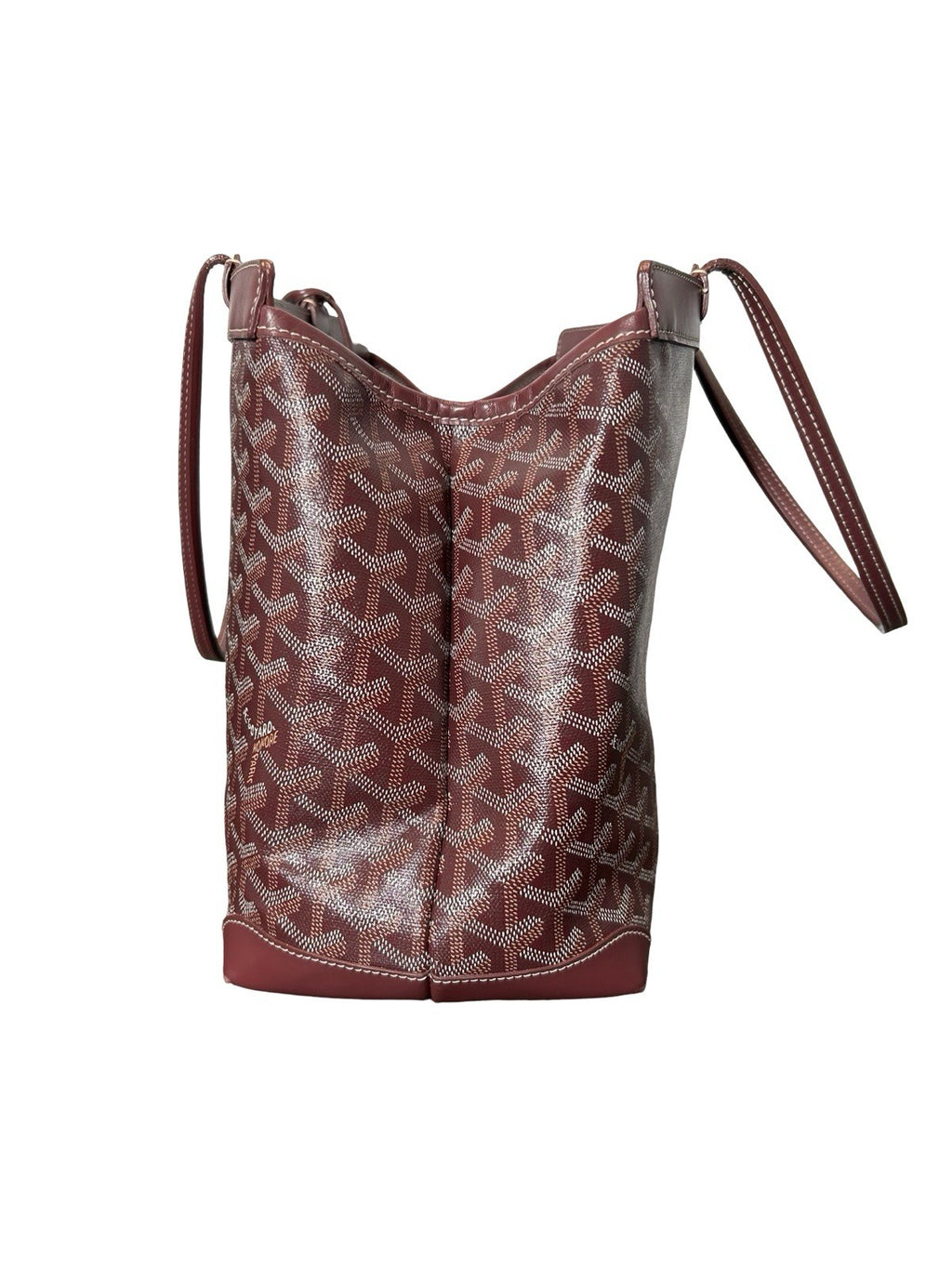 Goyard Burgundy Goyardine Coated Canvas and Leather Bellechasse PM Tote.