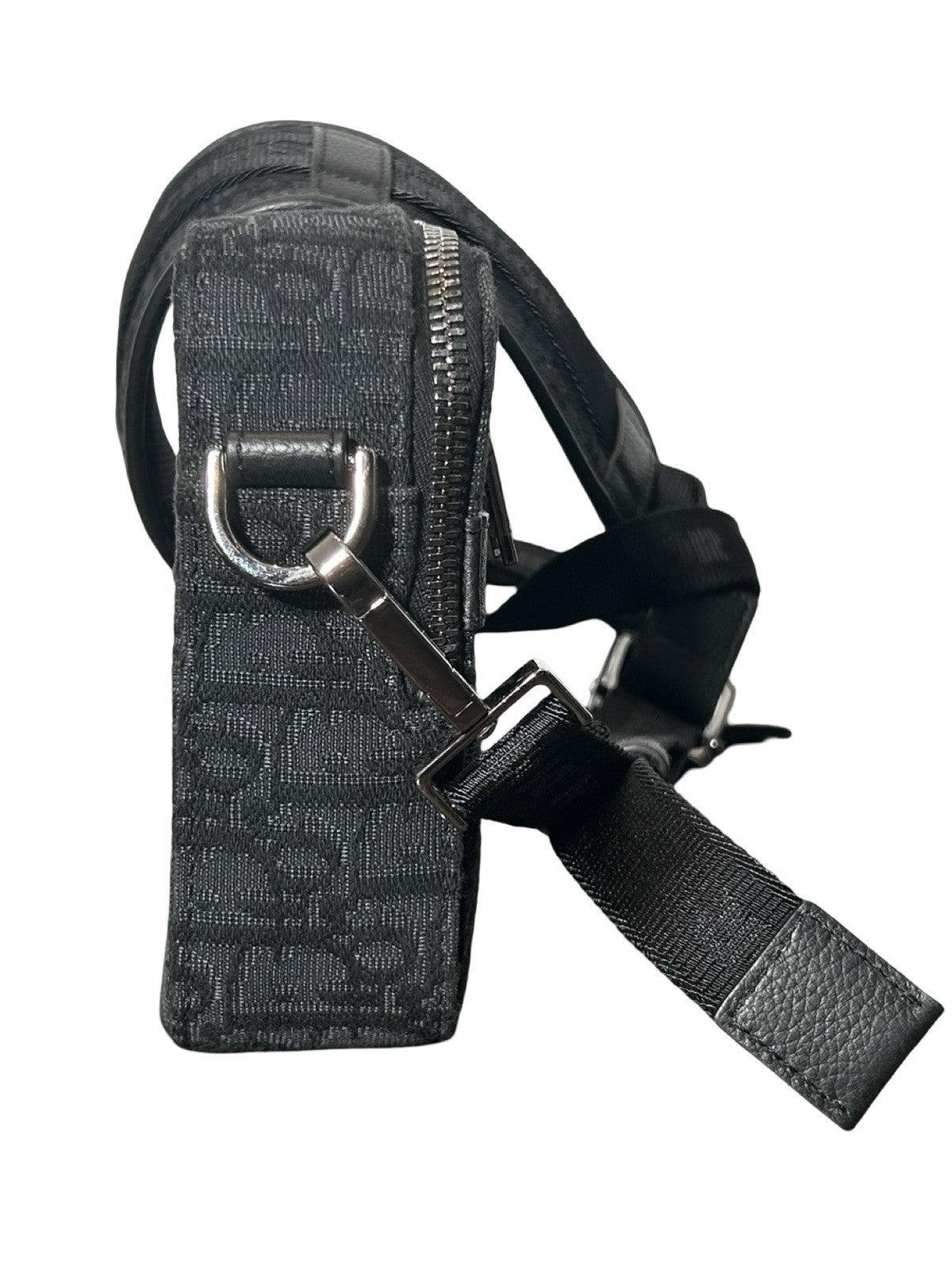 Christian Dior Safari Messenger Bag In Black Monogram Canvas