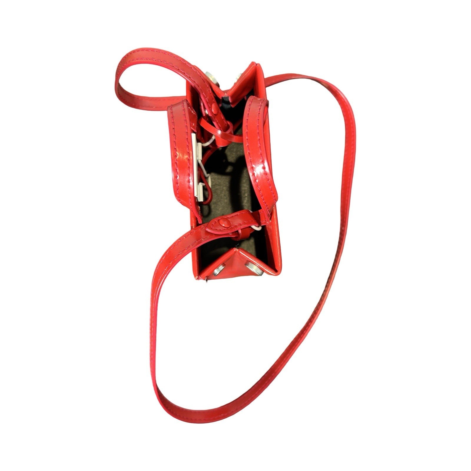 OFF-WHITE Red Leather Box Bag Mini Red/White