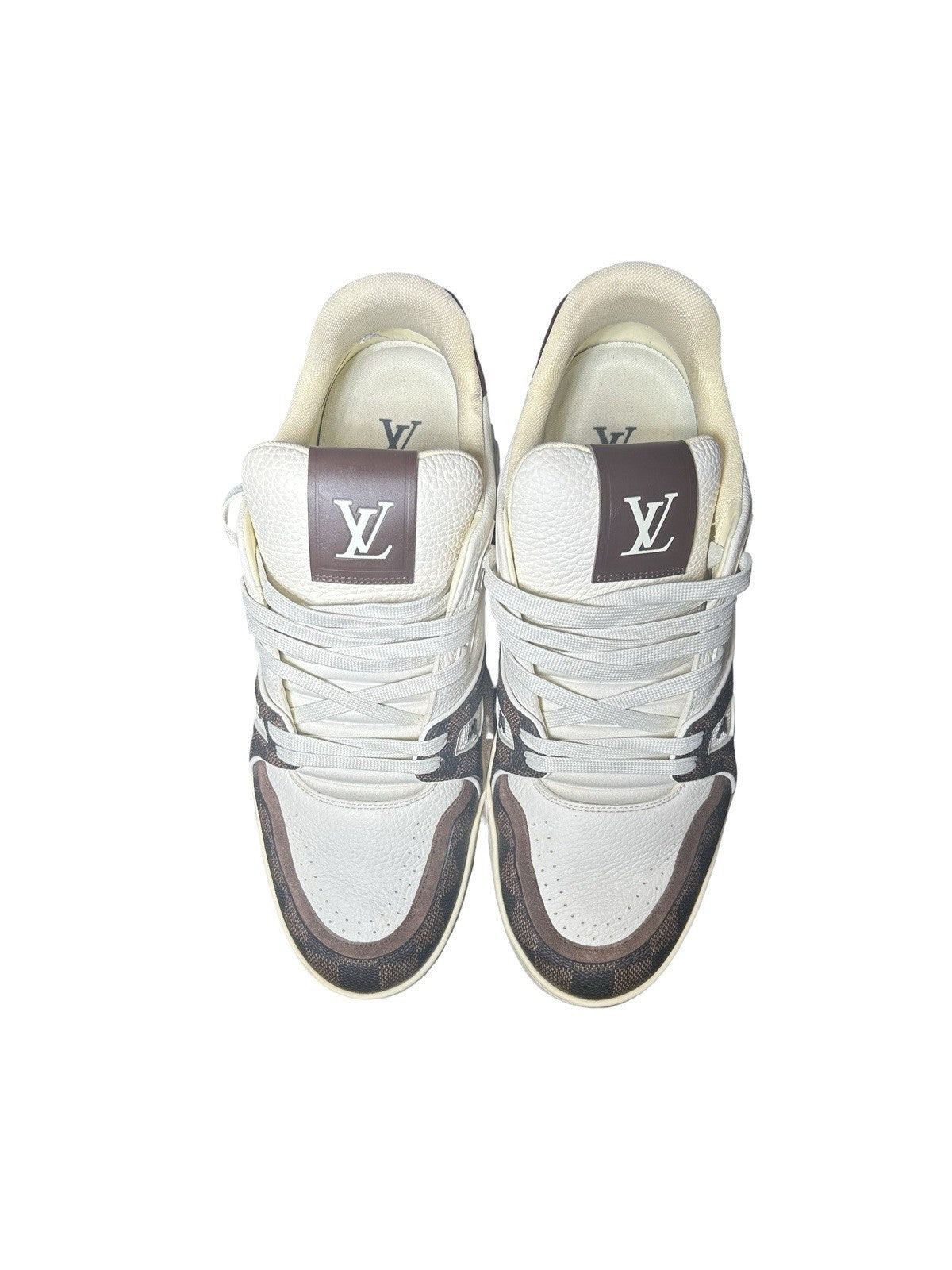 Louis Vuitton Grained Calfskin Damier Ebene Men’s LV Trainer Sneakers 8 
