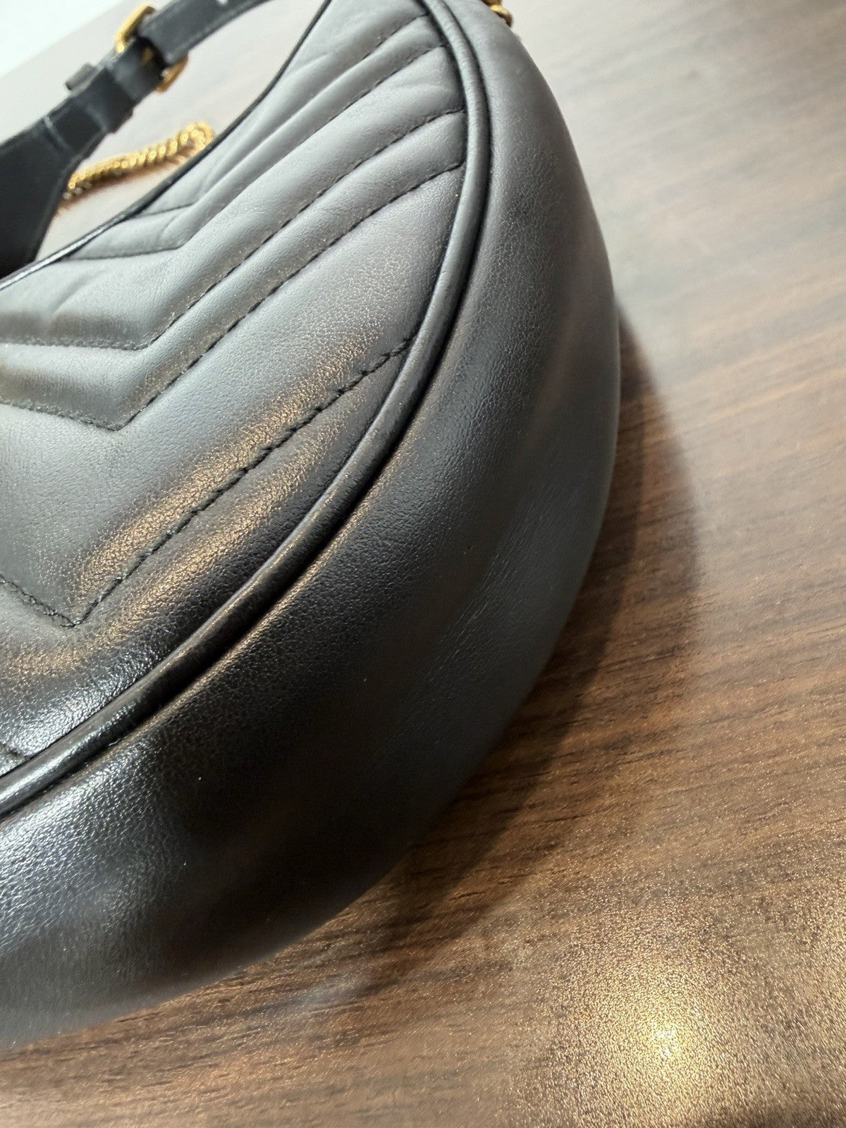 Gucci Double G Marmont Shoulder Bag In Black 