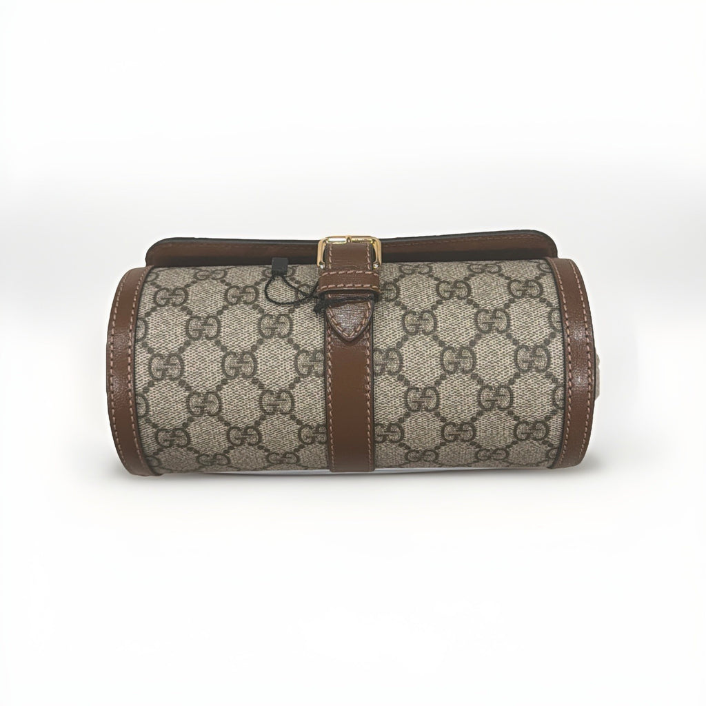 Gucci GG Supreme Canvas Leather Beige Brown Watch Case