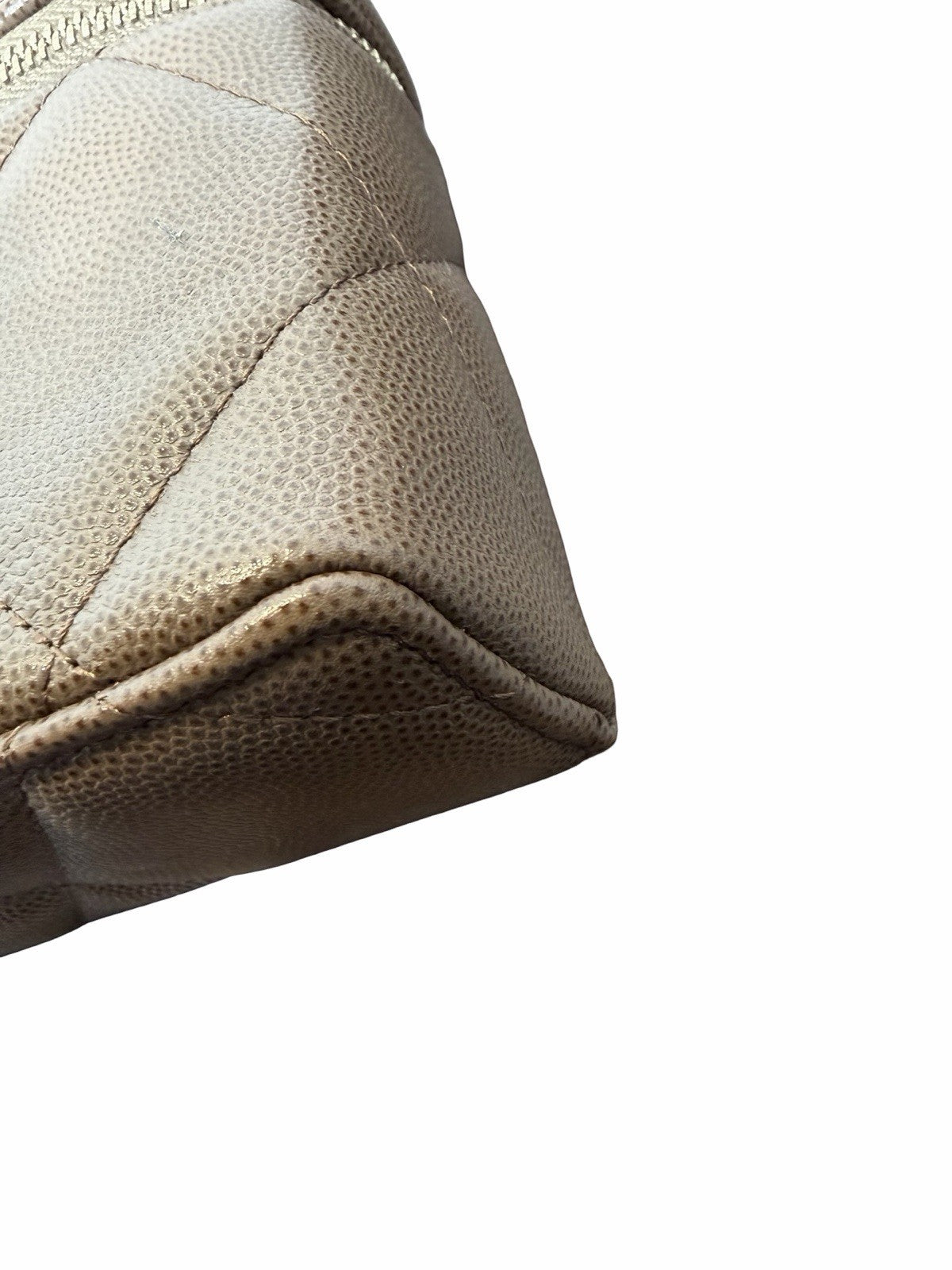 Chanel Quilted Top Handle Slim Vanity Case w/ Chain 