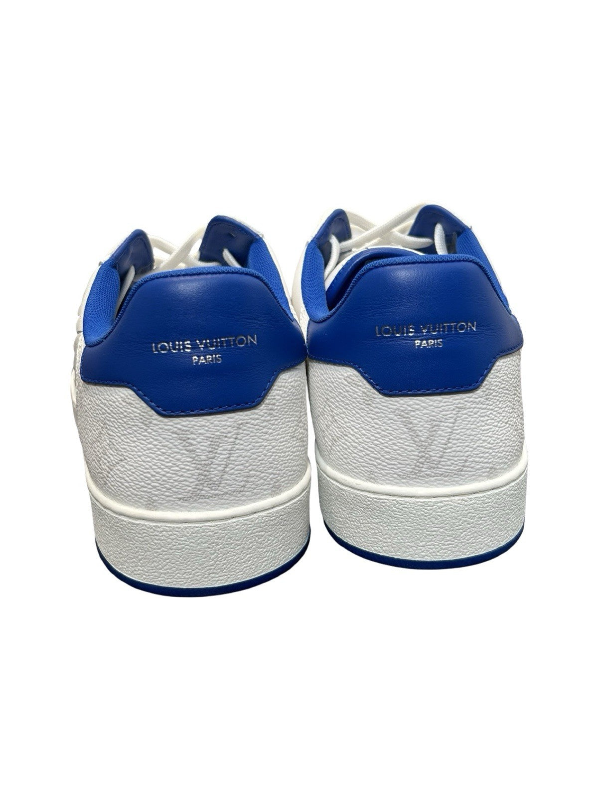 Louis Vuitton Rivoli Sneakers White/Blue Monogram Leather LV Size 9/ US Size 10