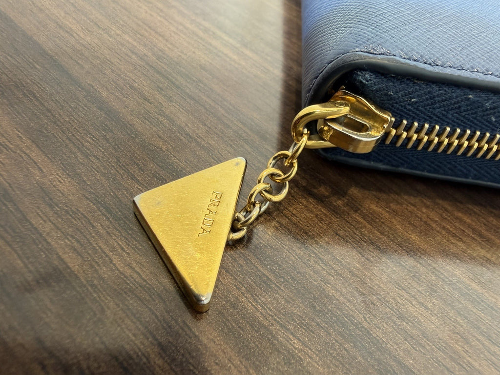 Prada Saffiano Blue Wallet
