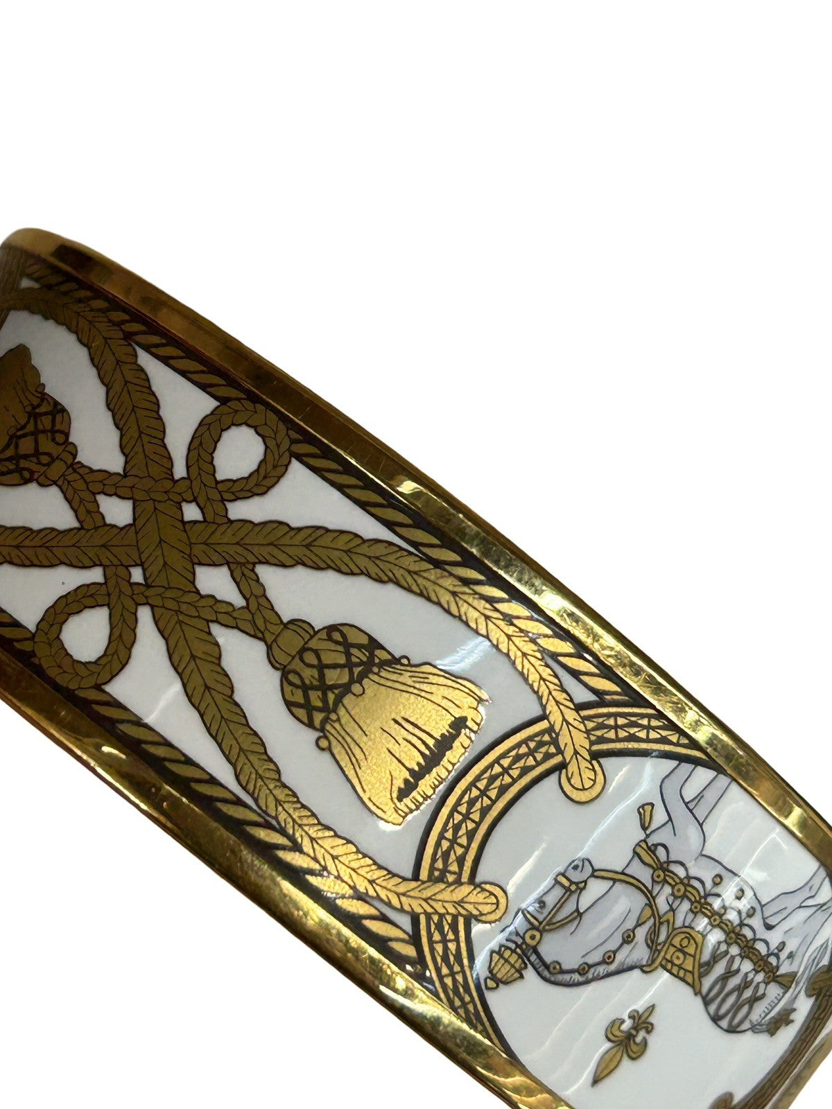 Hermès Grand Apparat Enamel Bangle Bracelet Gold