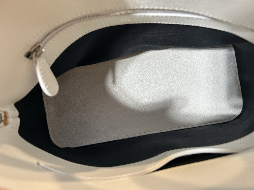 BALENCIAGA Signature Grained Calfskin Logo S Ville Top Handle Bag