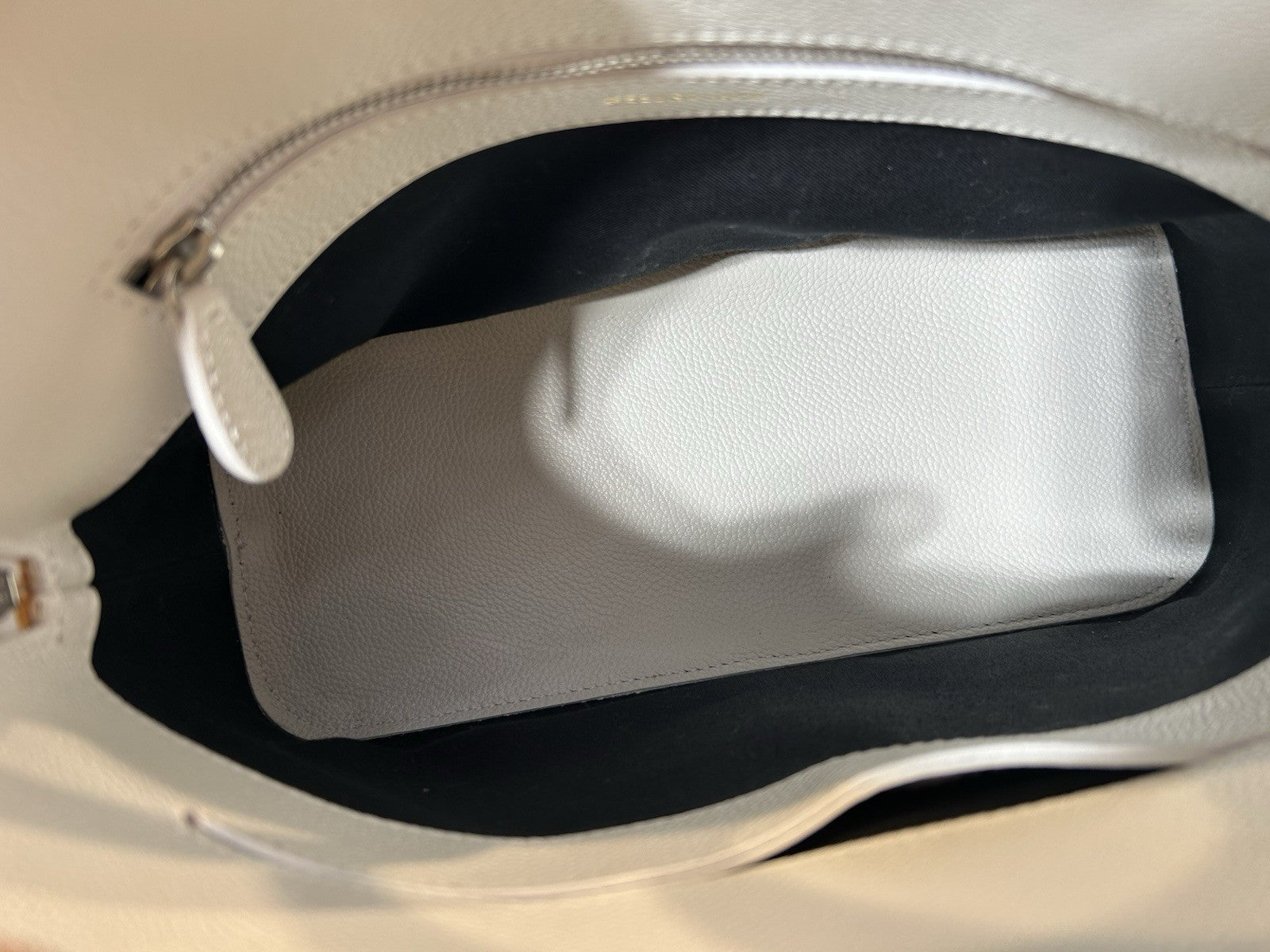 BALENCIAGA Signature Grained Calfskin Logo S Ville Top Handle Bag