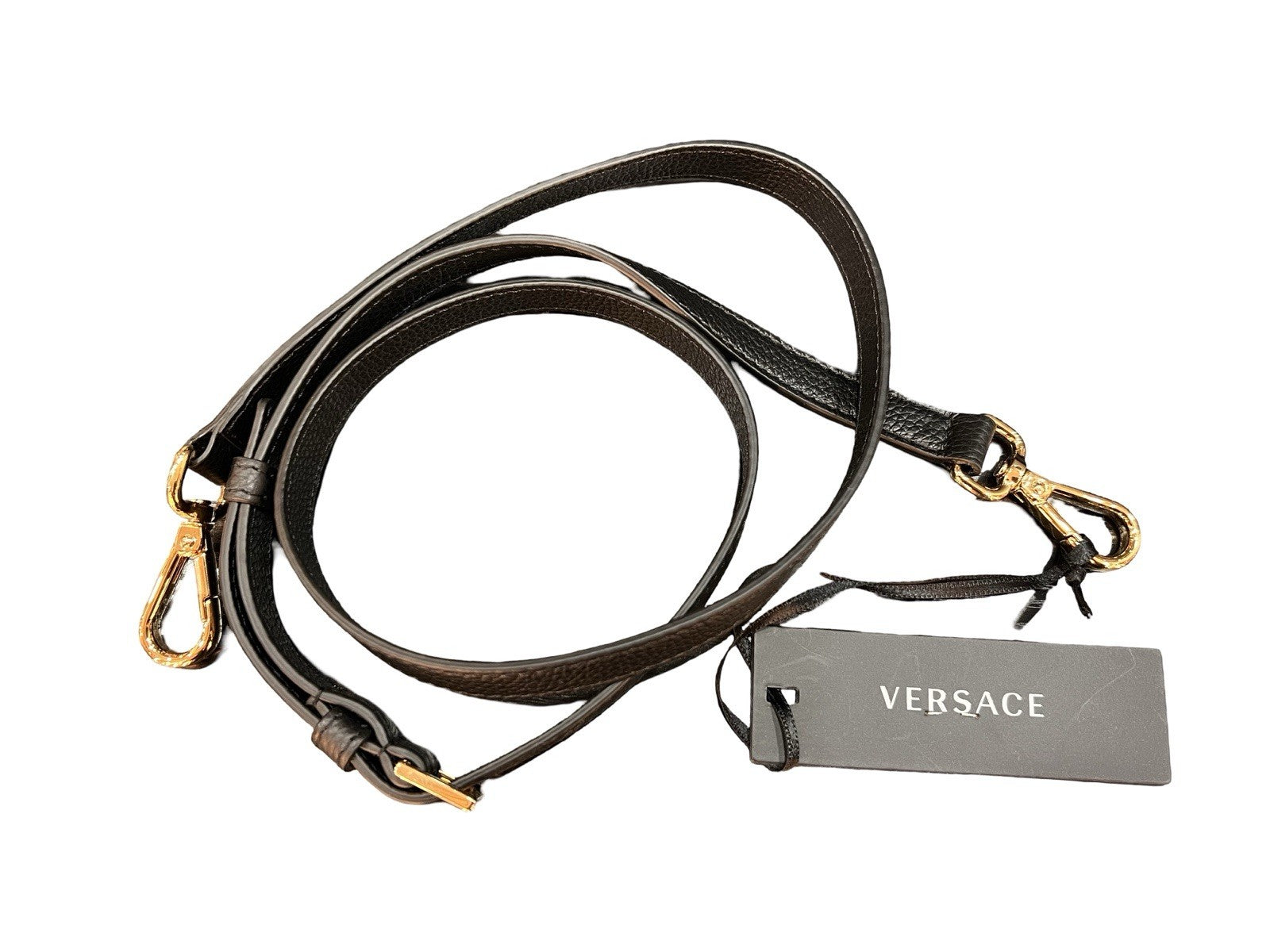 Grained Calfskin Large Virtus Top Handle Shoulder Bag Black