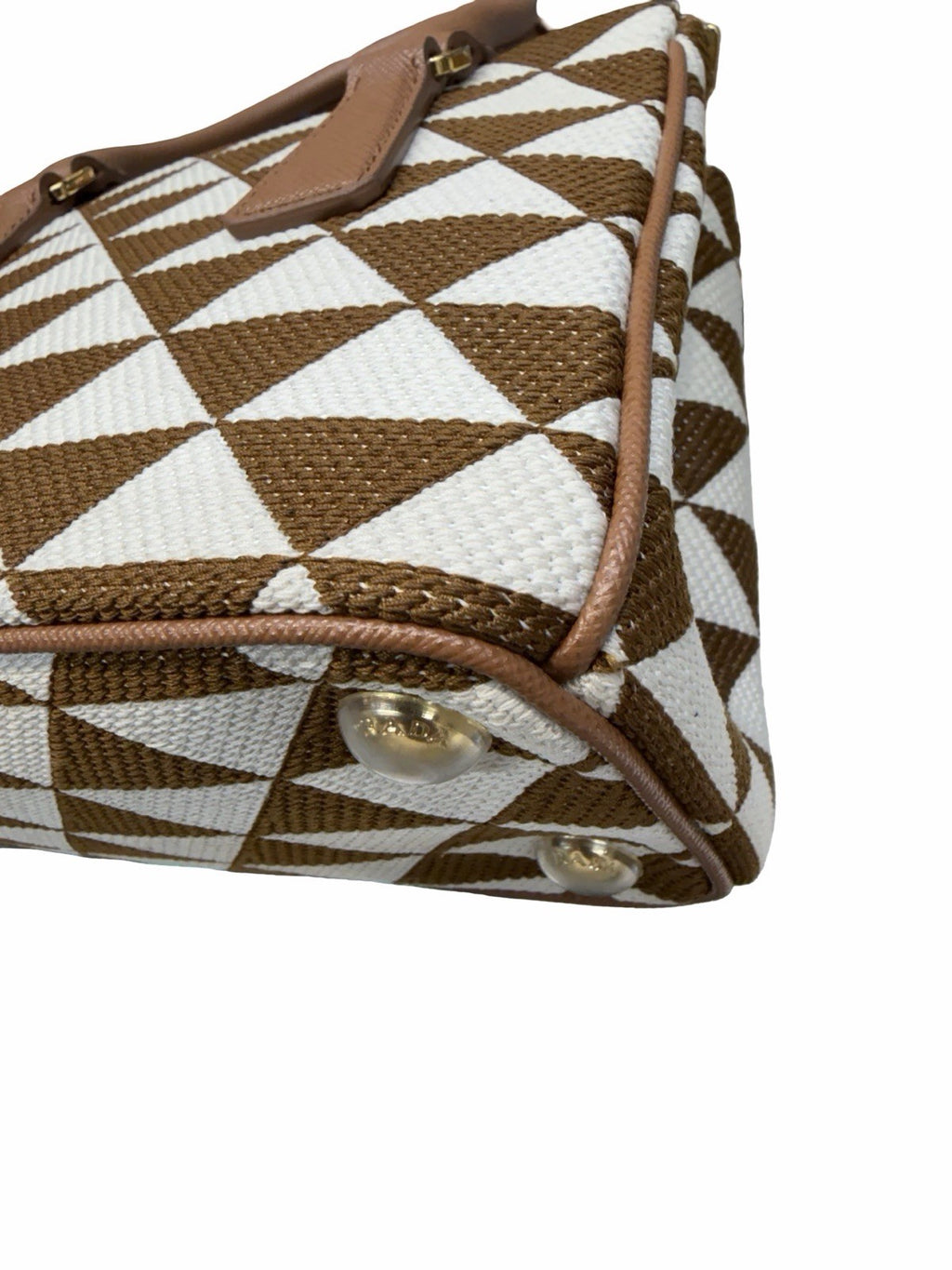 Prada Galleria Double Zip Tote Printed Fabric Mini Shoulder Bag