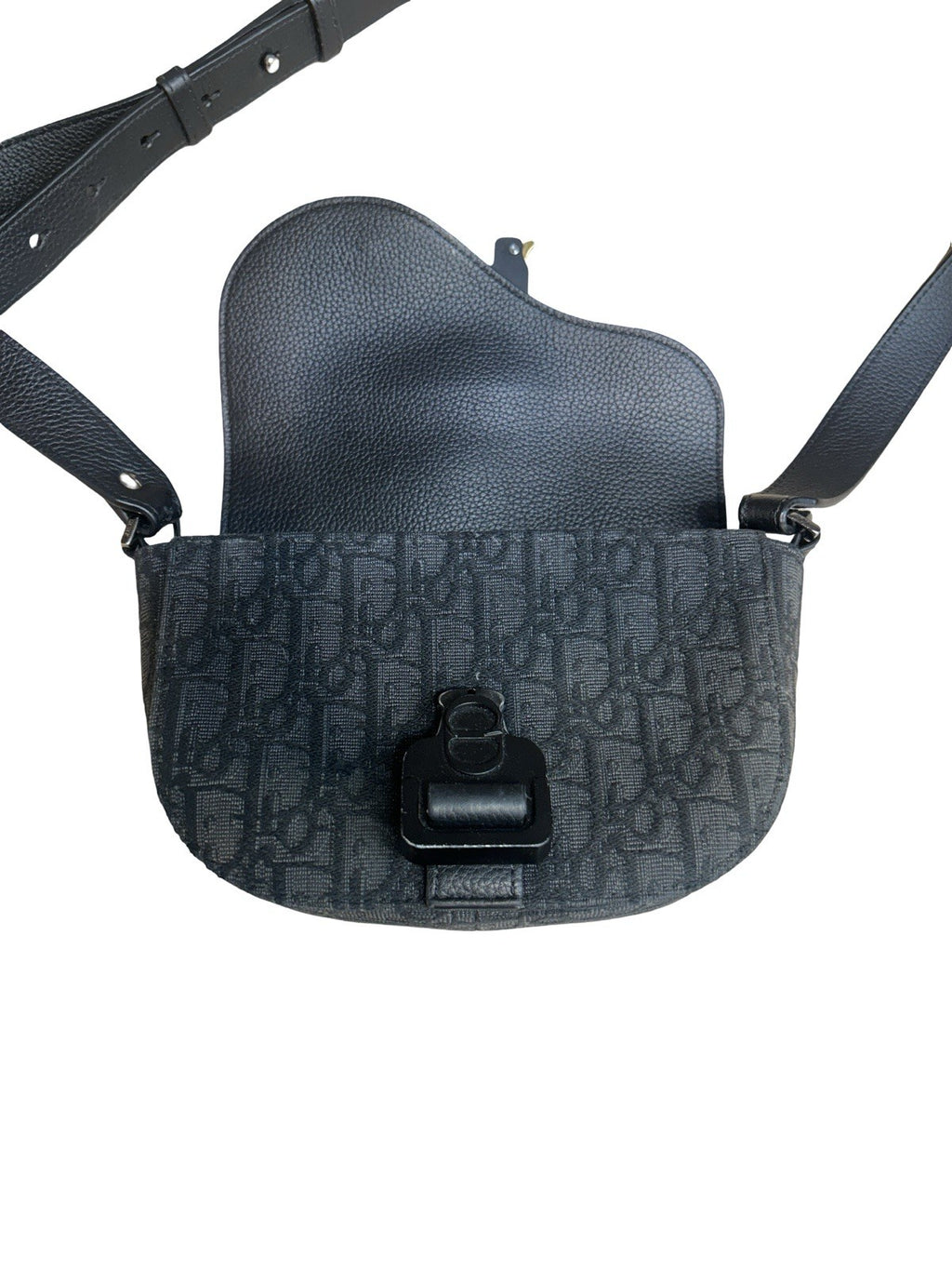 Christian Dior Mini Saddle Messenger Bag With Flap Black