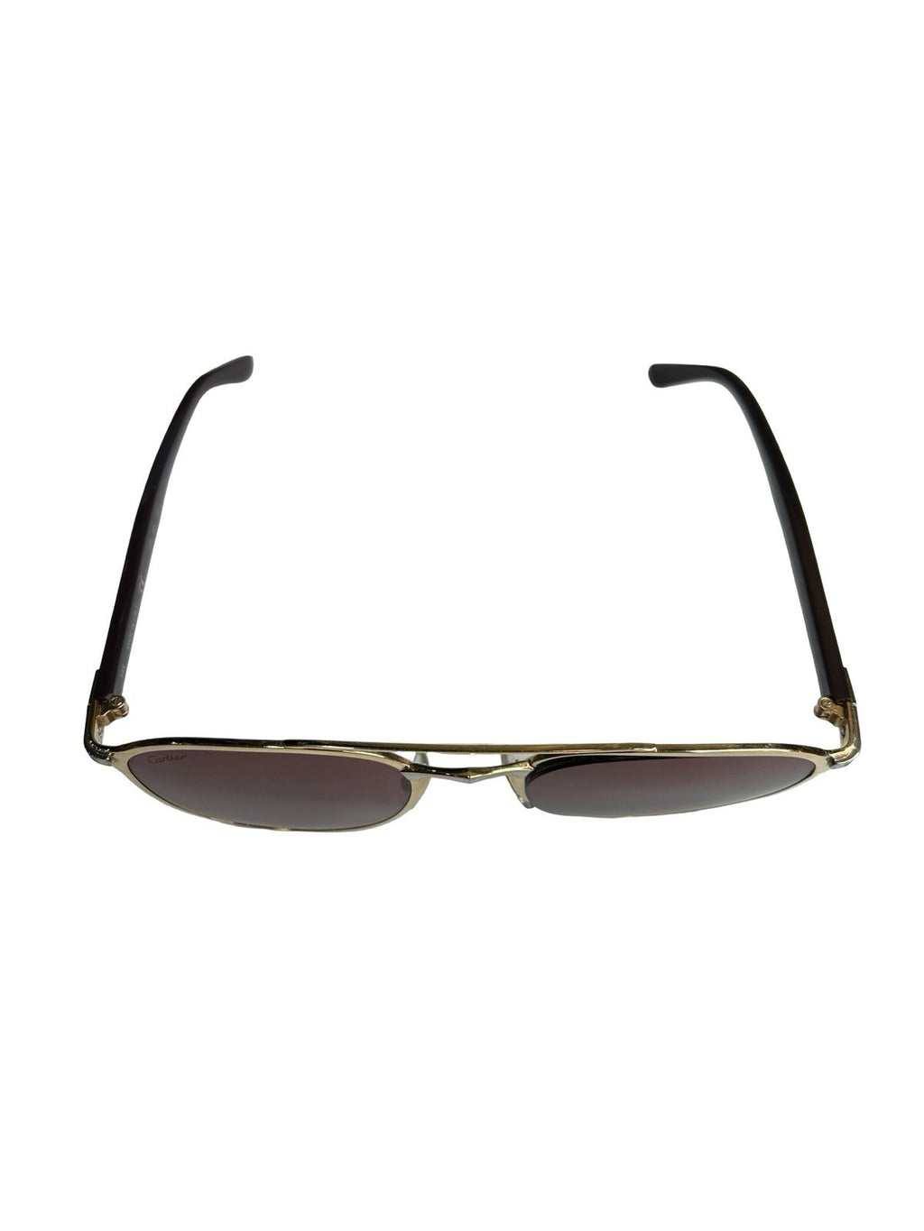 Cartier Signature C de Acetate Gold Tone Red Tinted Lens Sunglasses Size 145
