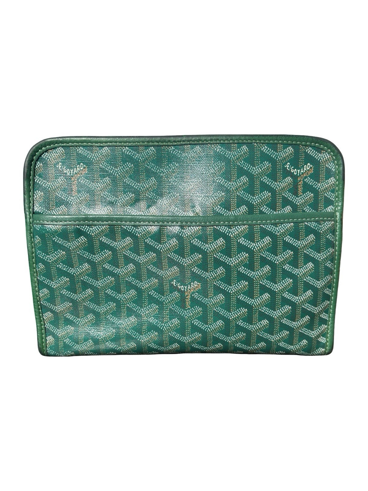 Goyard Goyardine Jouvence Toiletry Pouch Coated Canvas GM Green