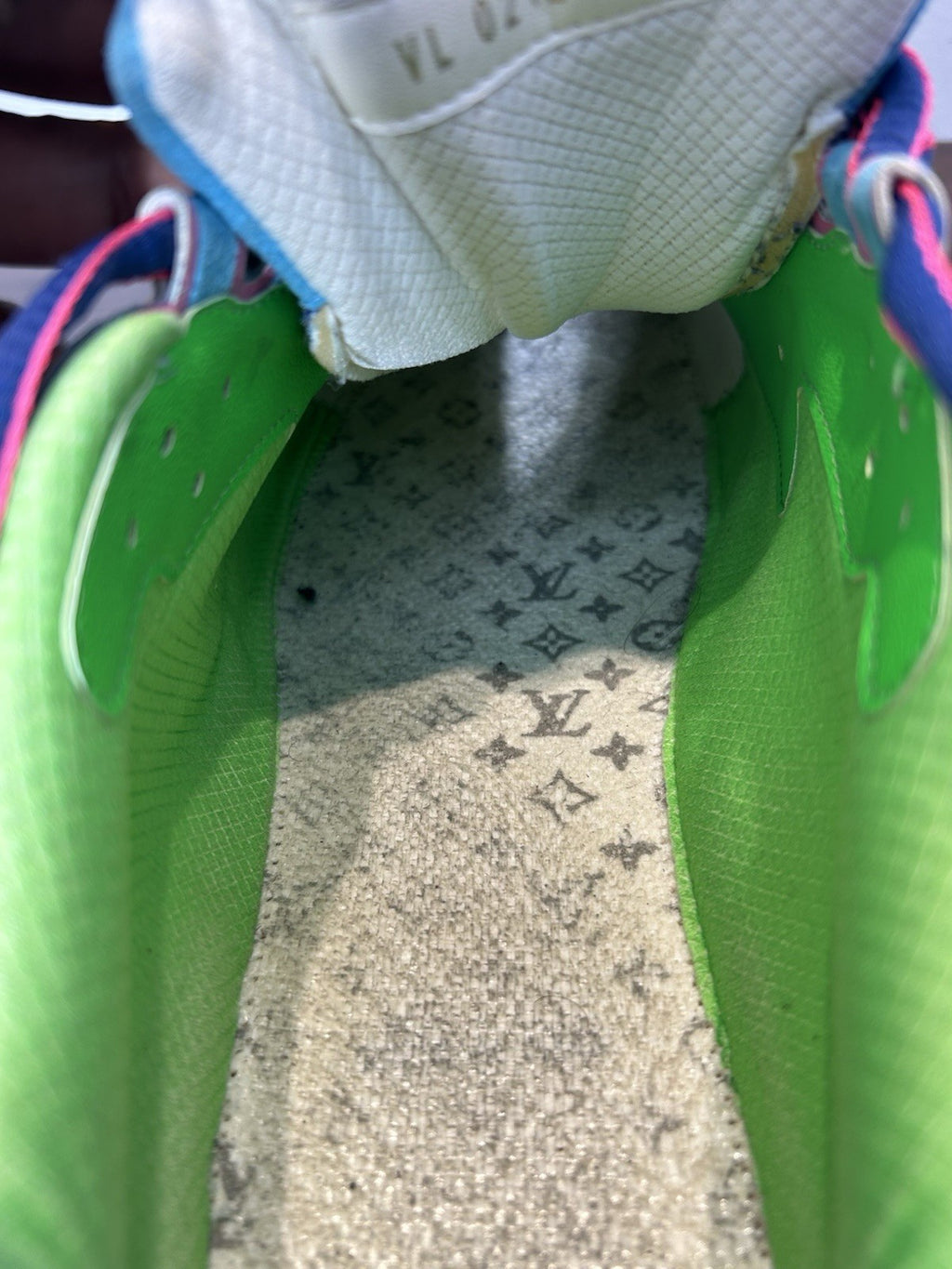 Louis Vuitton LV Runner Tatic Sneakers In Blue Pink Green Size 9.5 LV / 10.5 Us