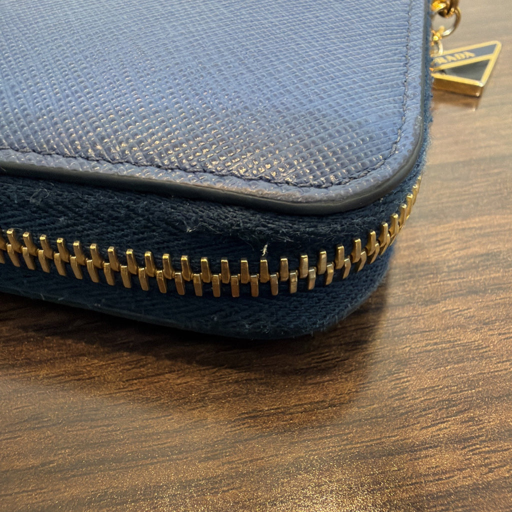 Prada Saffiano Blue Wallet
