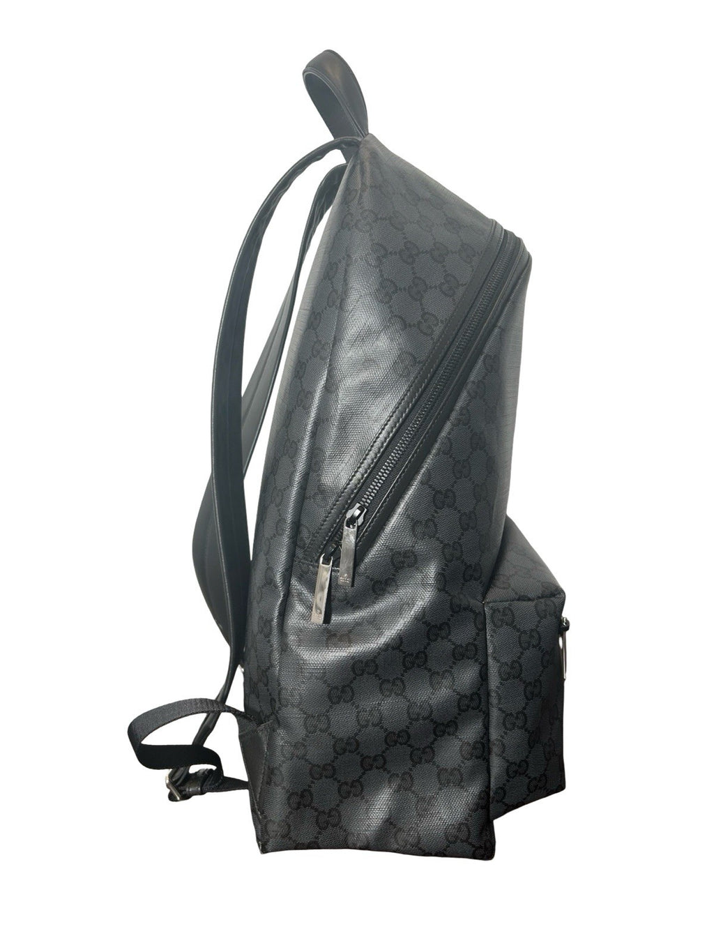 Gucci Essence Classic Backpack Black GG Monogram Coated Canvas Medium