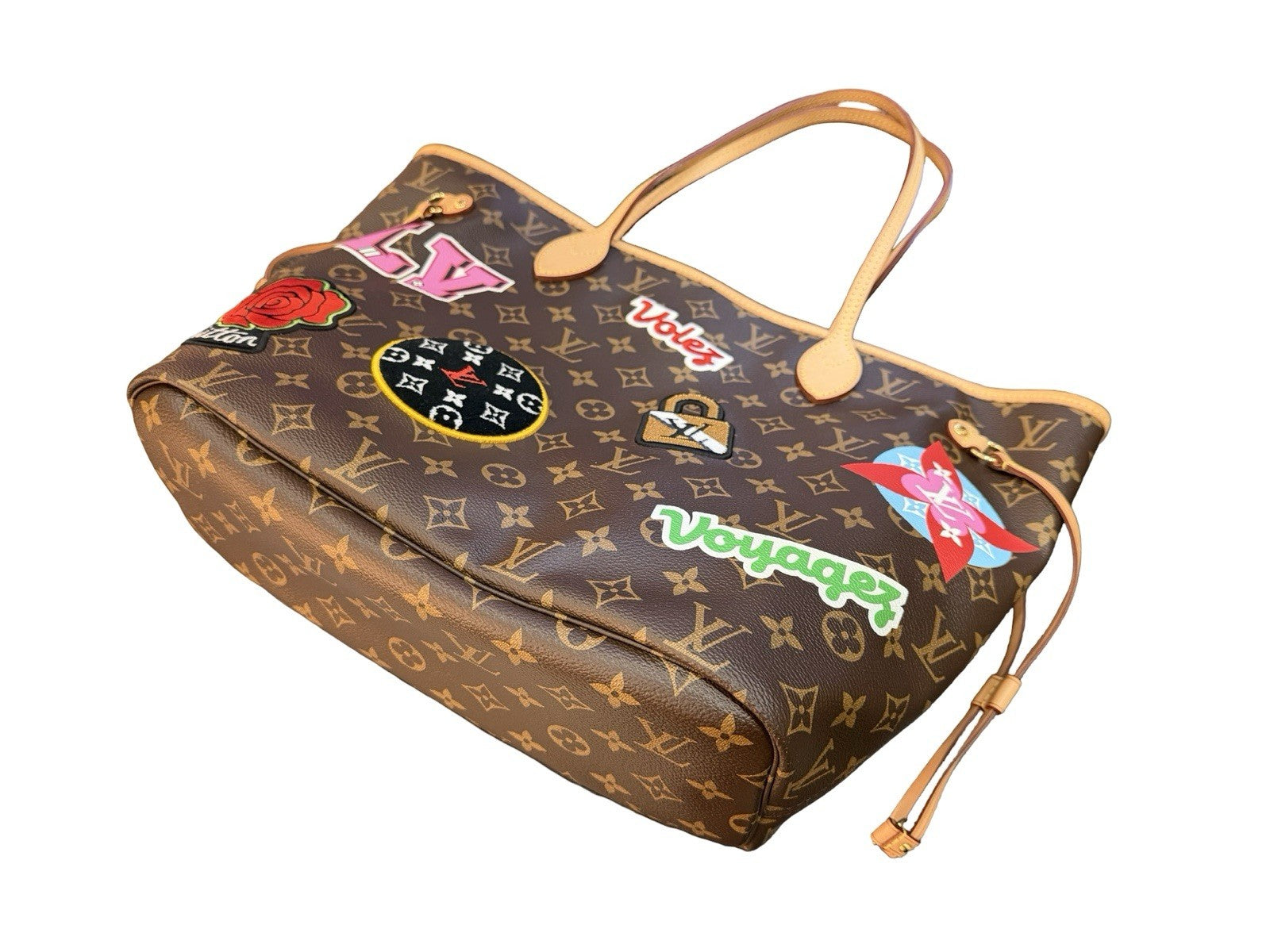 Louis Vuitton Neverfull NM Tote Limited Edition Patches Monogram Canvas MM
