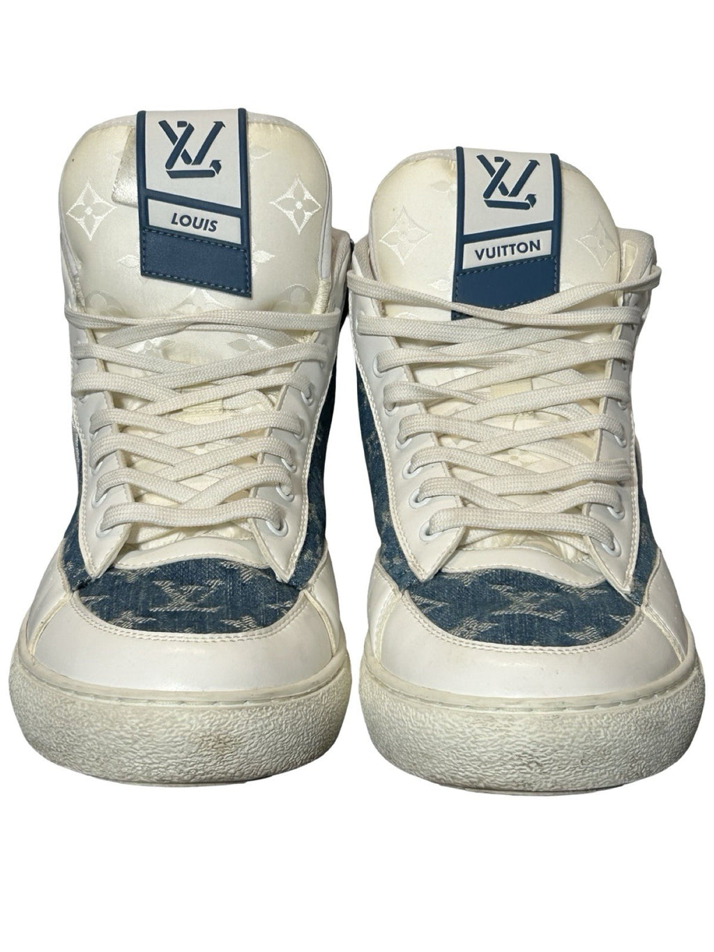 Louis Vuitton Charlie High Top Sneakers Monogram And Denim Size 9.5LV/10.5 US