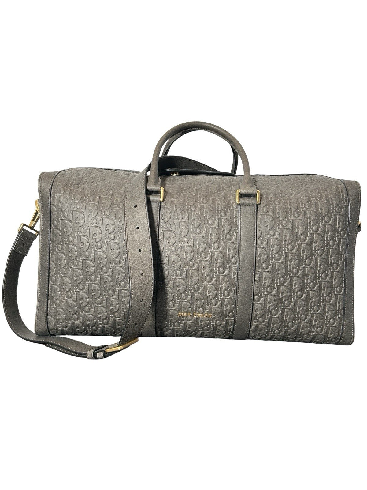 Dior X Denim Tears Lingot 50 Duffle Bag in Grey Monogrammed Canvas