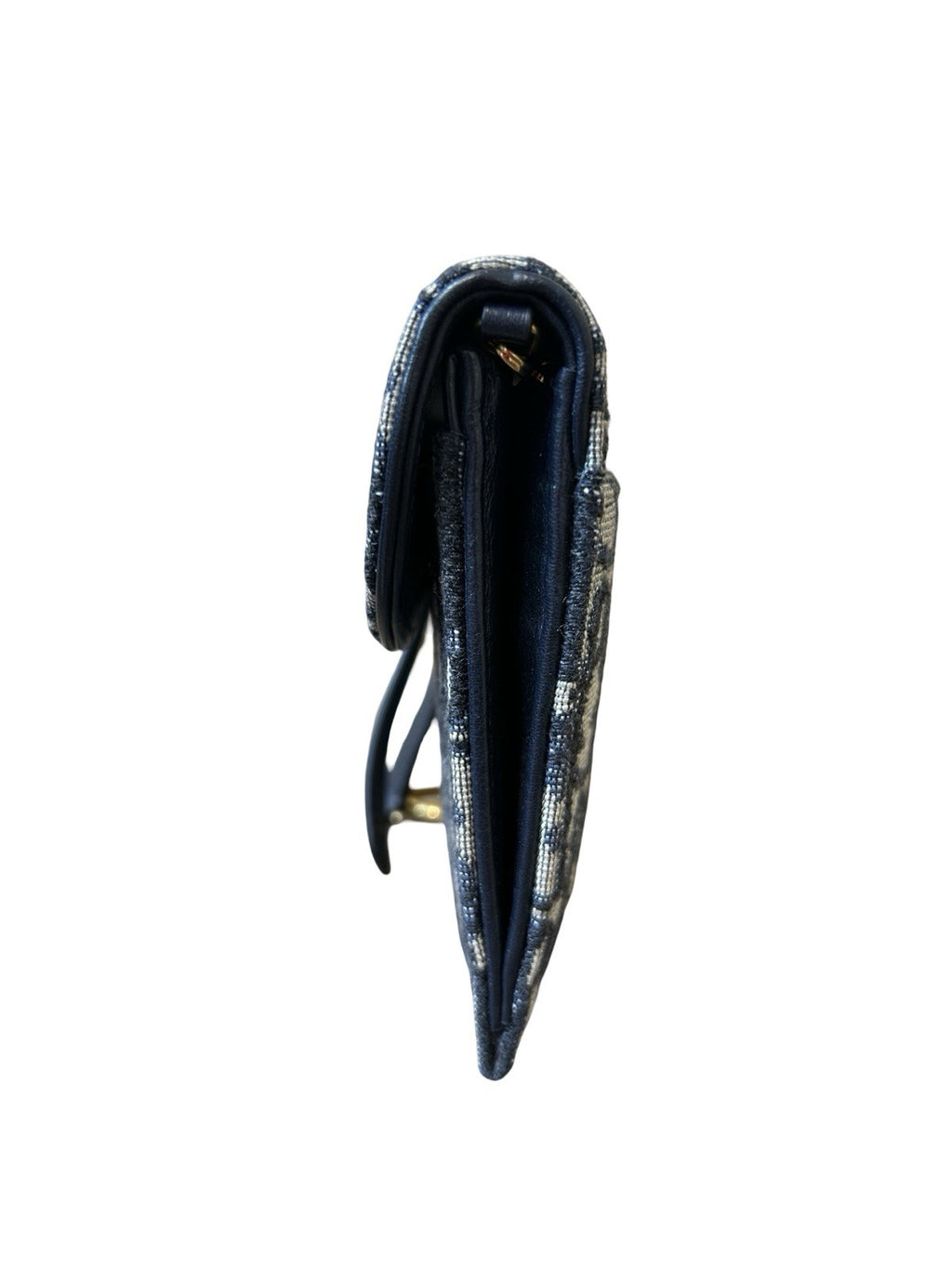 Christian Dior Oblique Jacquard Saddle Wallet on Chain