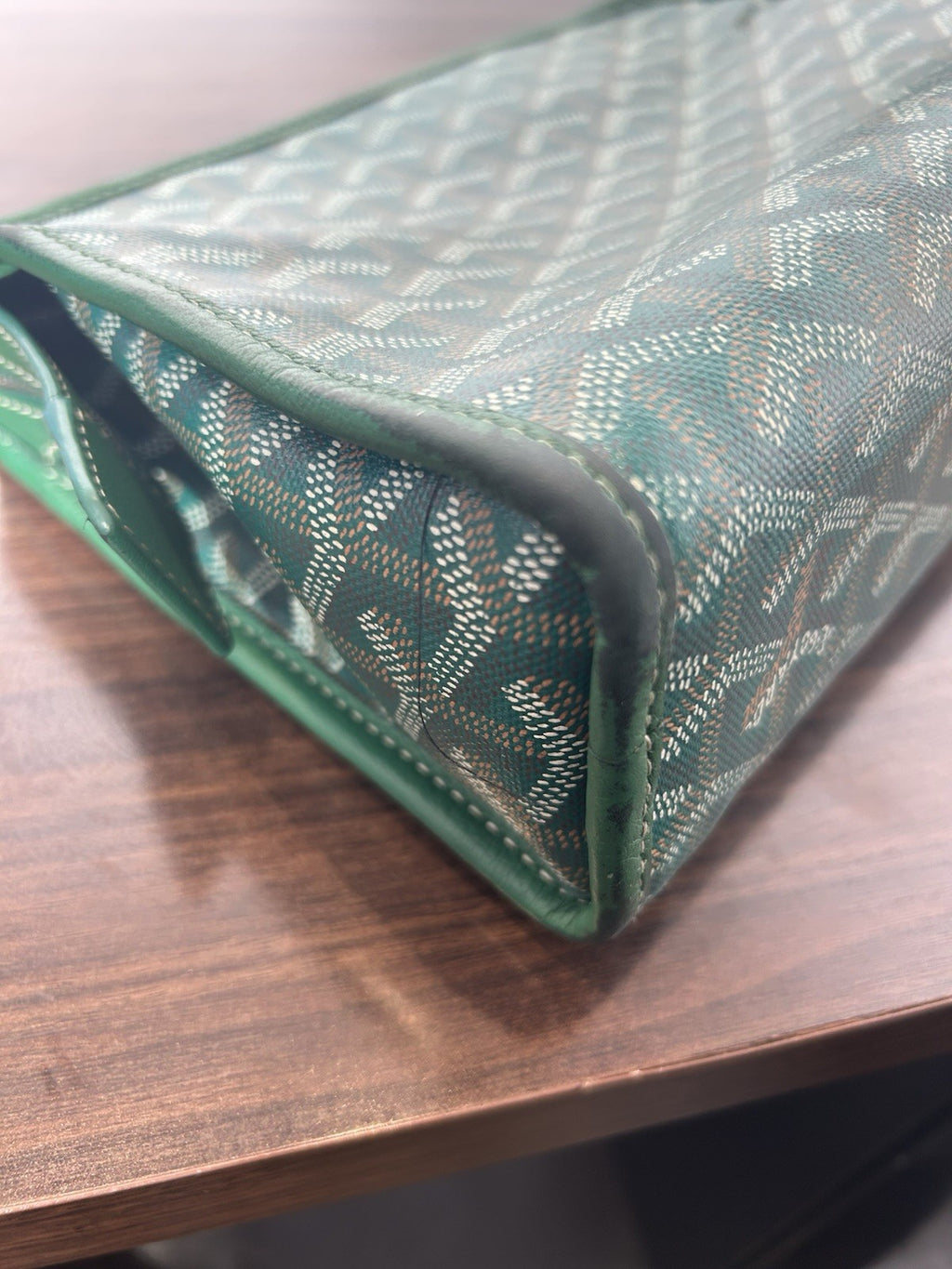 Goyard Goyardine Jouvence Toiletry Pouch Coated Canvas GM Green