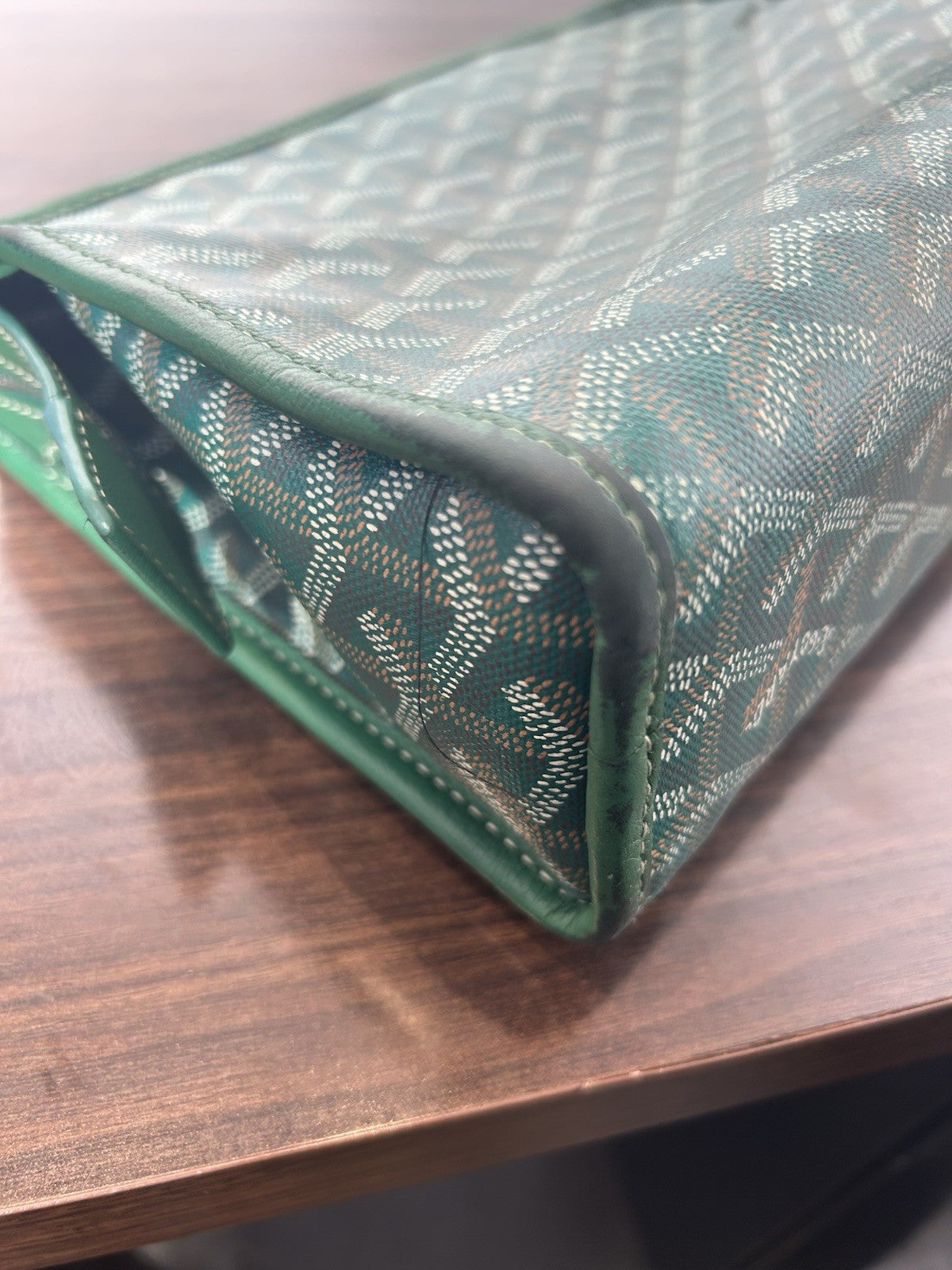 Goyard Goyardine Jouvence Toiletry Pouch Coated Canvas GM Green