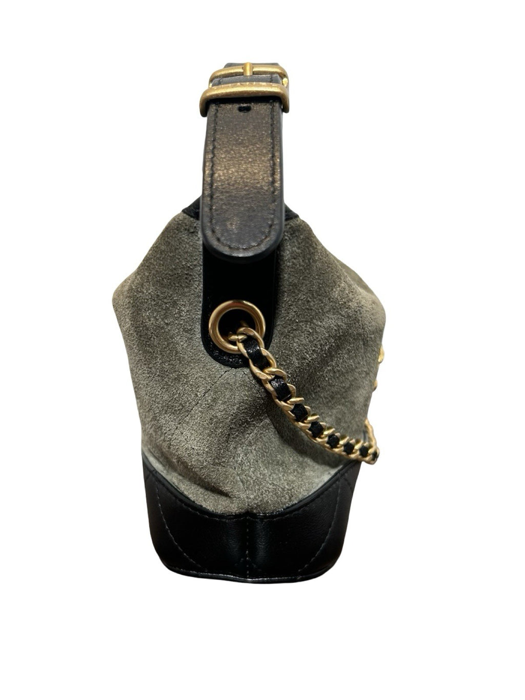 Chanel Quilted Coco Base Hobo Clutch Khaki Clutch Bag
