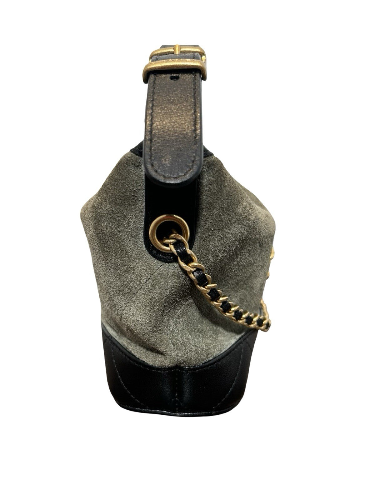 Chanel Quilted Coco Base Hobo Clutch Khaki Clutch Bag