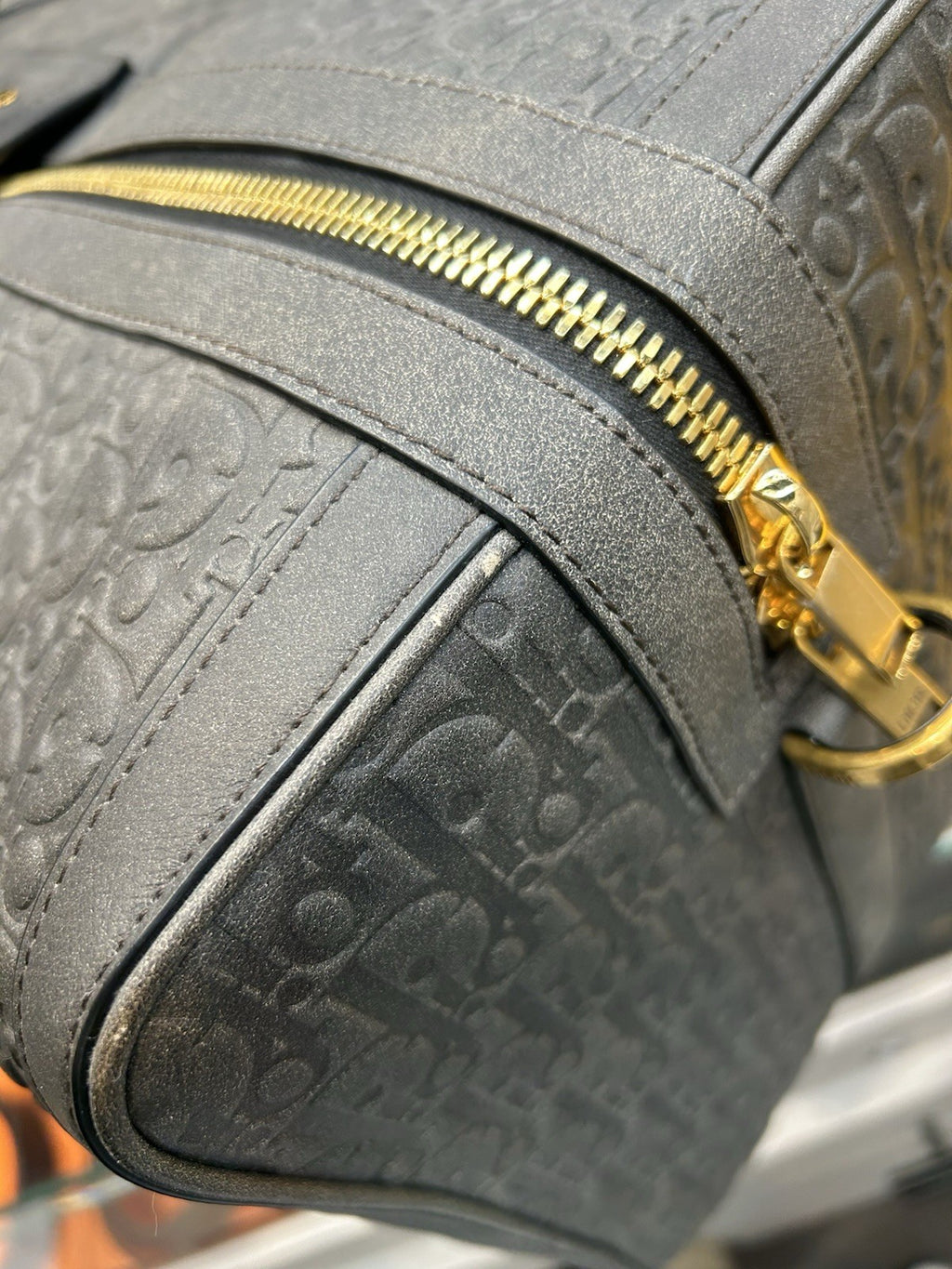 Dior X Denim Tears Lingot 50 Duffle Bag in Grey Monogrammed Canvas