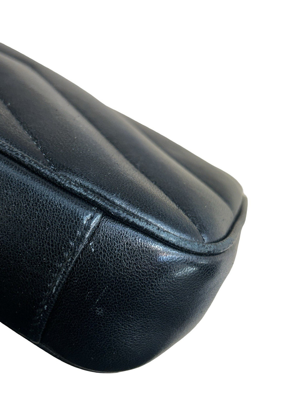 Saint Laurent Lambskin Chevron Quilted Mini Loulou Black