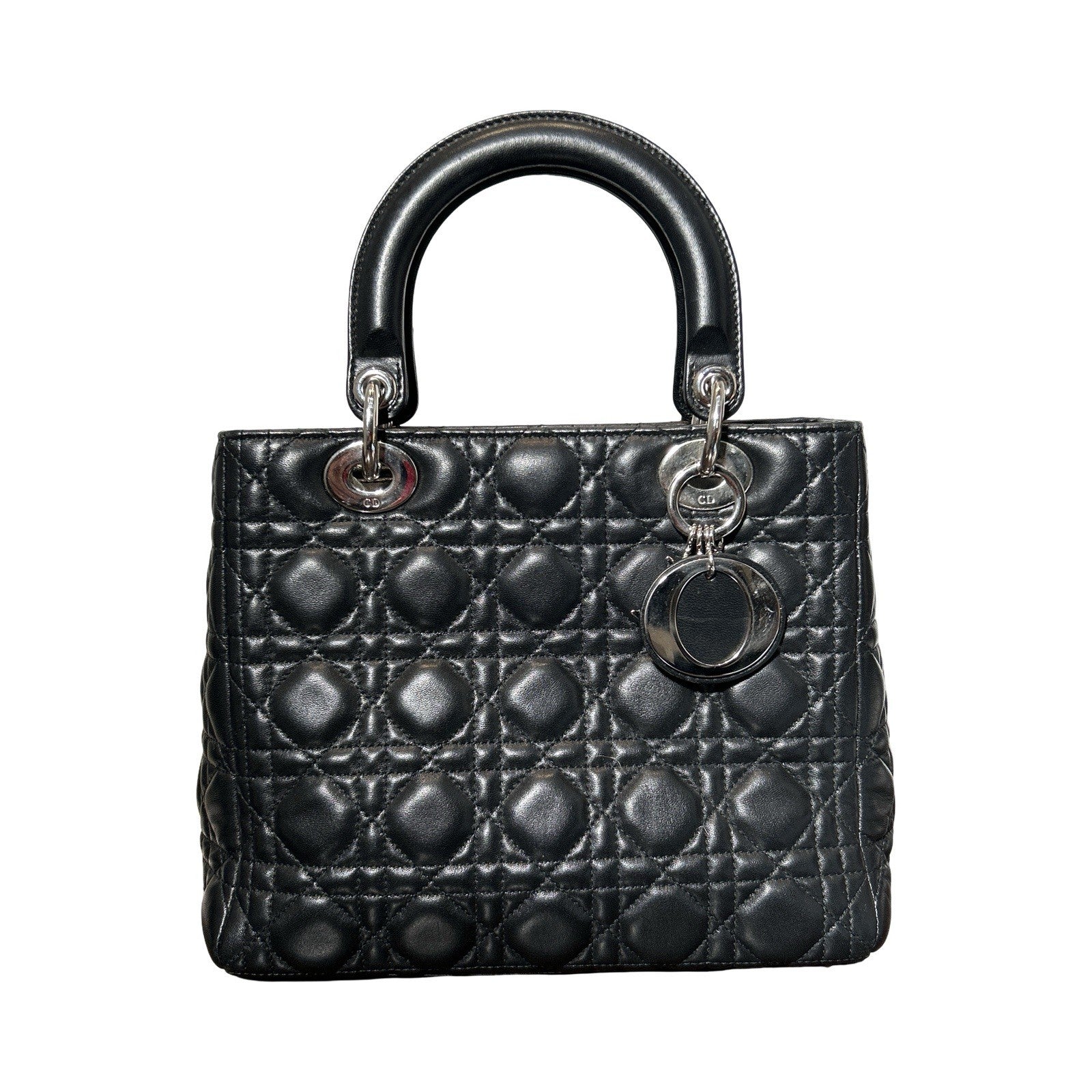 Christian Dior Lady Dior Quilted Lambskin Black Medium