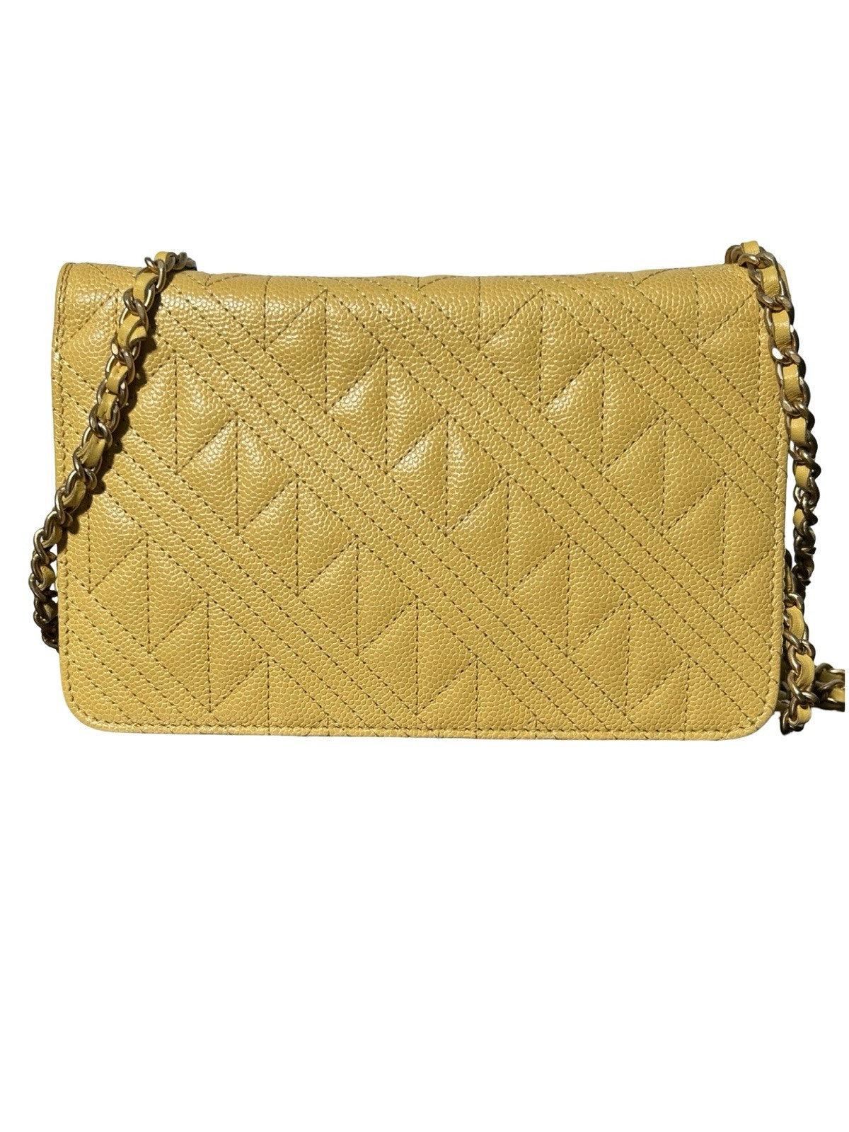 Chanel Wallet On Chain Yellow