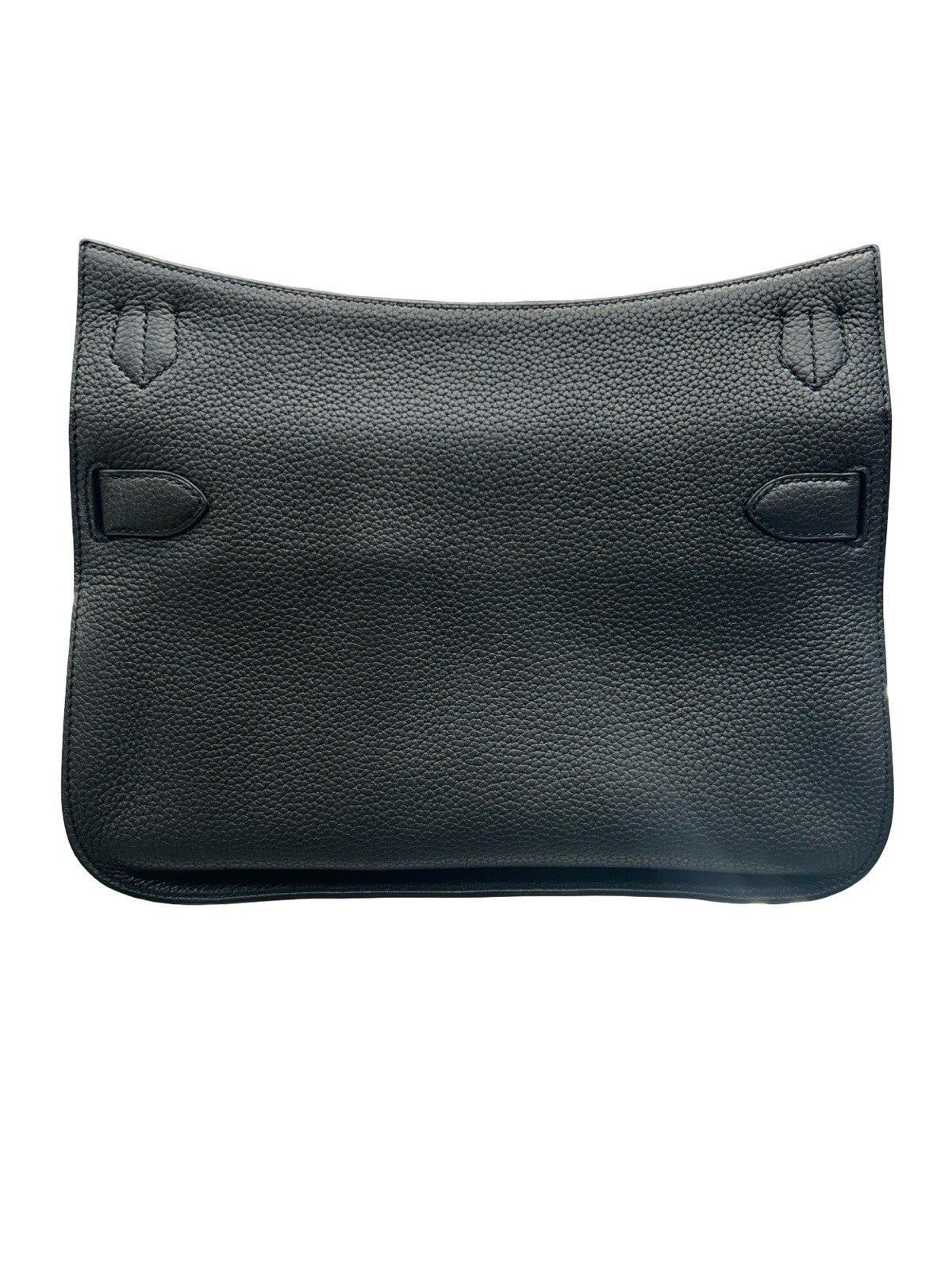 Hermes Jypsiere Black Clemence Leather Shoulder Bag 