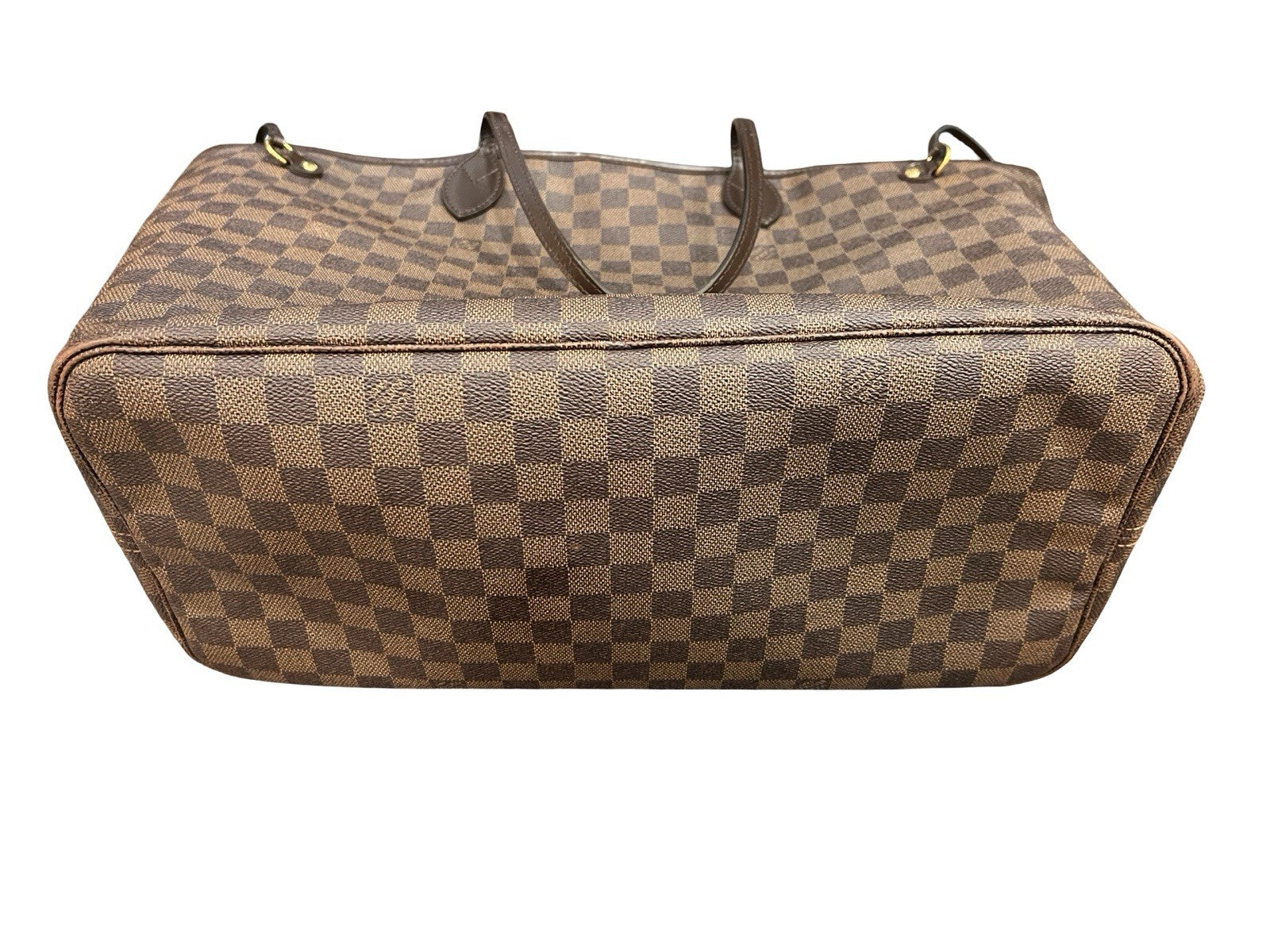 Louis Vuitton Neverfull GM Tote Bag In Damier Ebene Canvas With a Red Interior