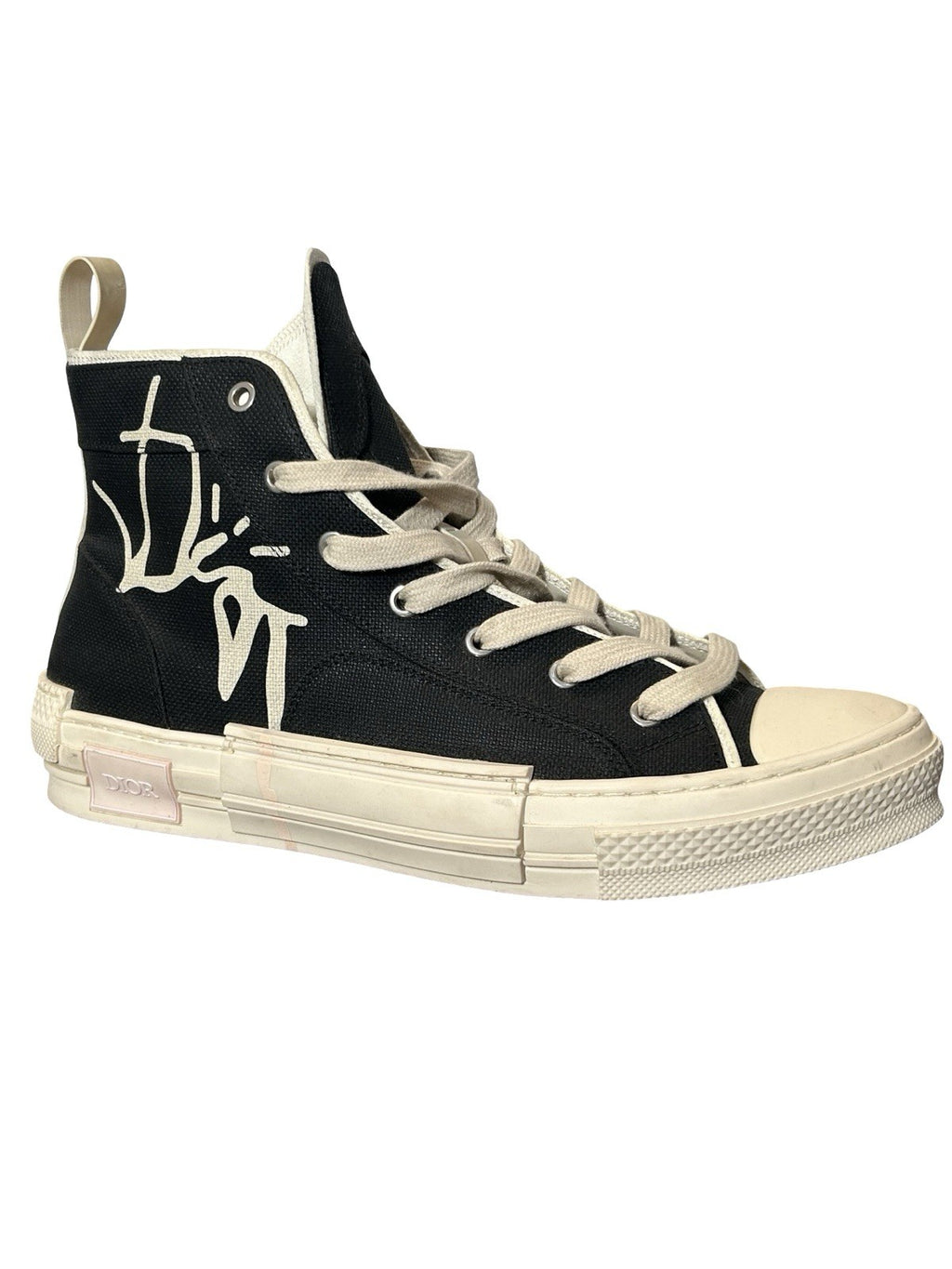 Christian Dior x Travis Scott B23 high-top sneakers black and beige canvas Sz 44