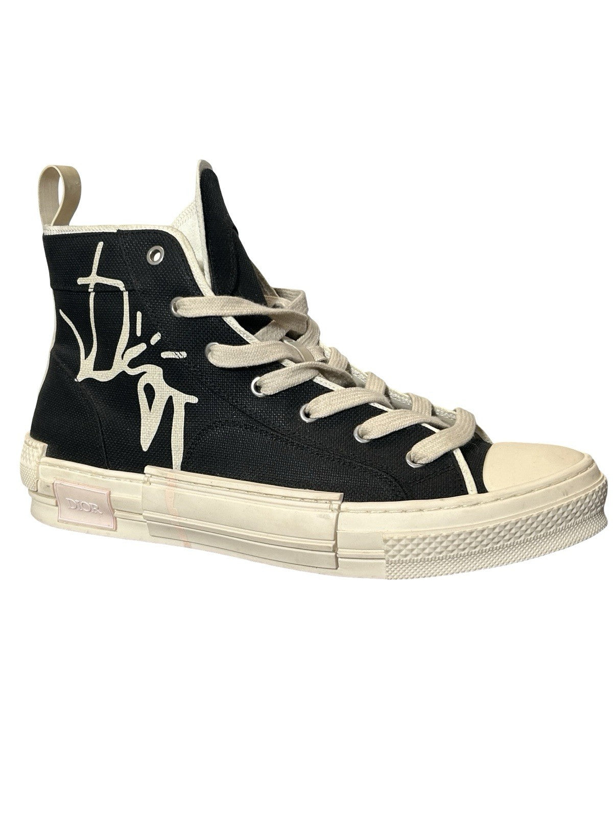 Christian Dior x Travis Scott B23 high-top sneakers black and beige canvas Sz 44