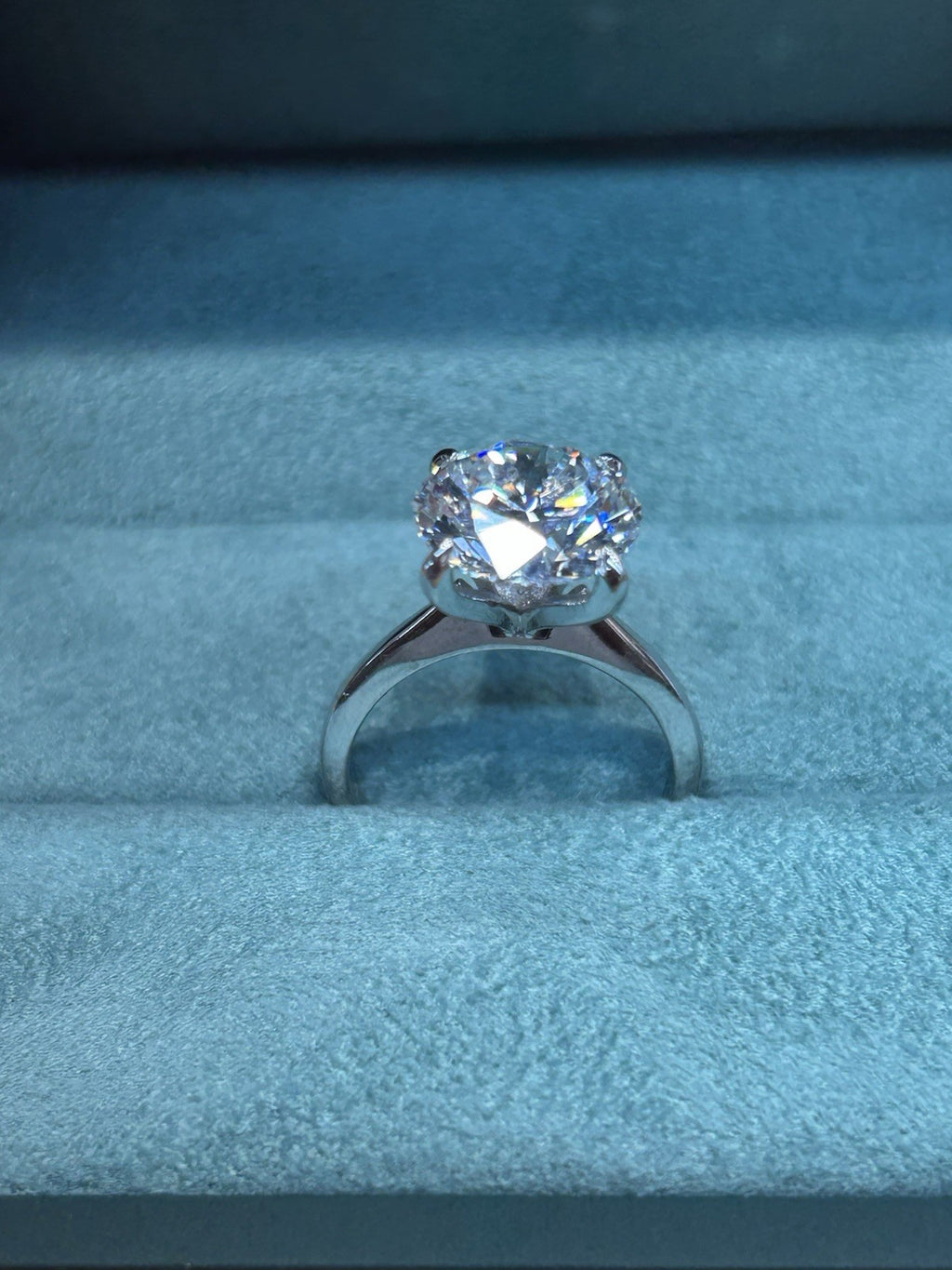 5.04 Round Brilliant Lab Diamond Solitaire Ring In 14K White Gold, Size 6.5
