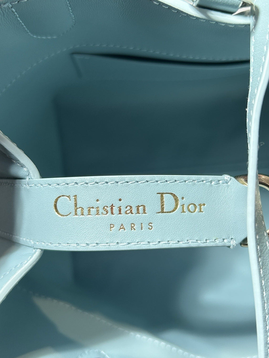Christian Dior Toujours Macrocannage Calfskin Vertical Tote Bag Small Blue