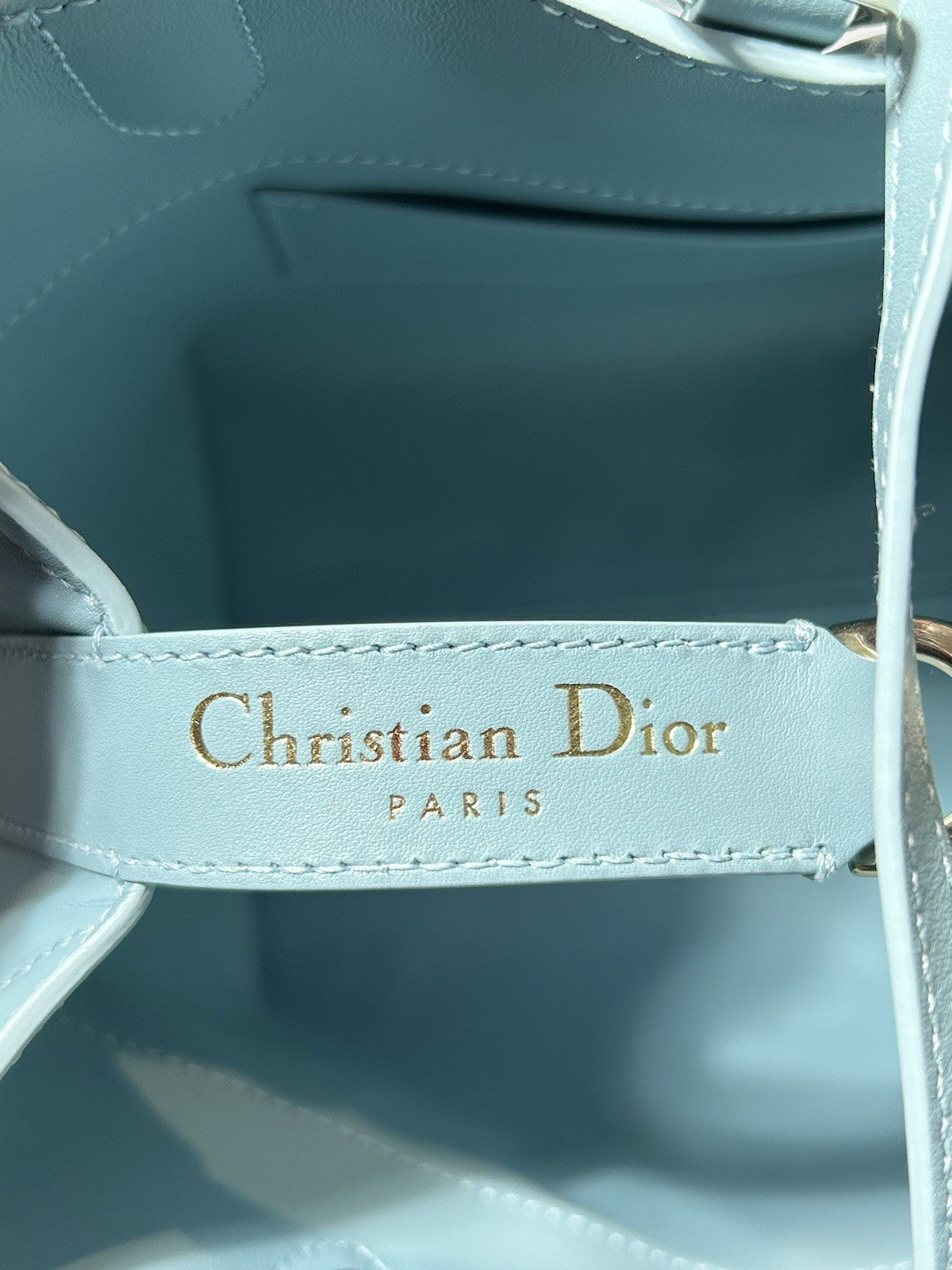 Christian Dior Toujours Macrocannage Calfskin Vertical Tote Bag Small Blue