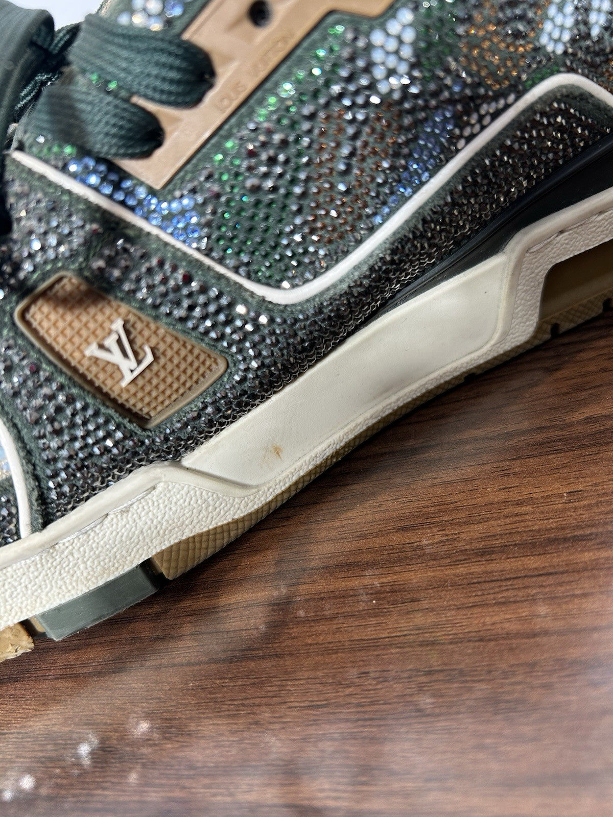 Louis Vuitton LV Trainer Crystal-covered Camouflage Design Size 10LV / 11 Us