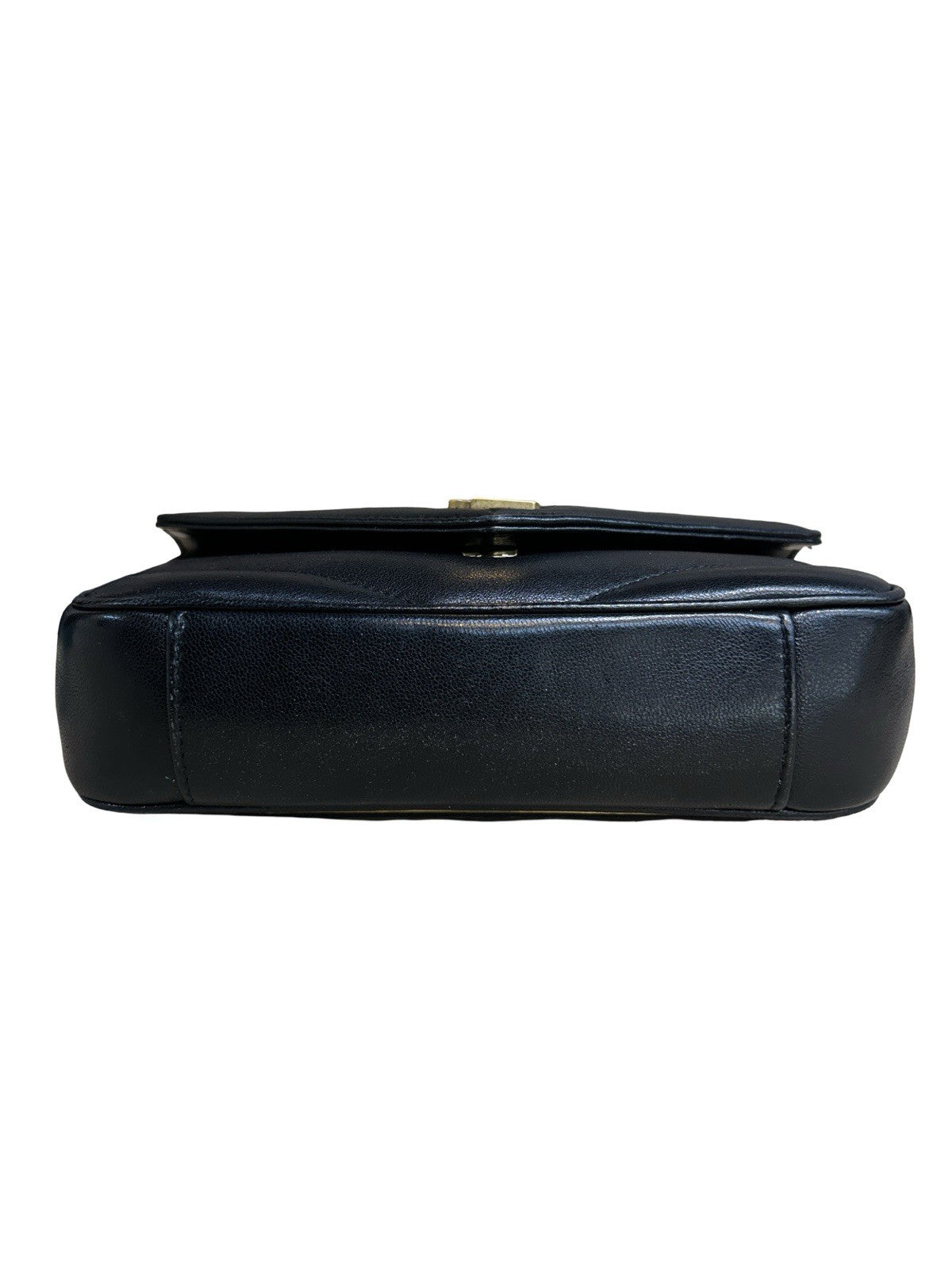 Saint Laurent Lambskin Chevron Quilted Mini Loulou Black