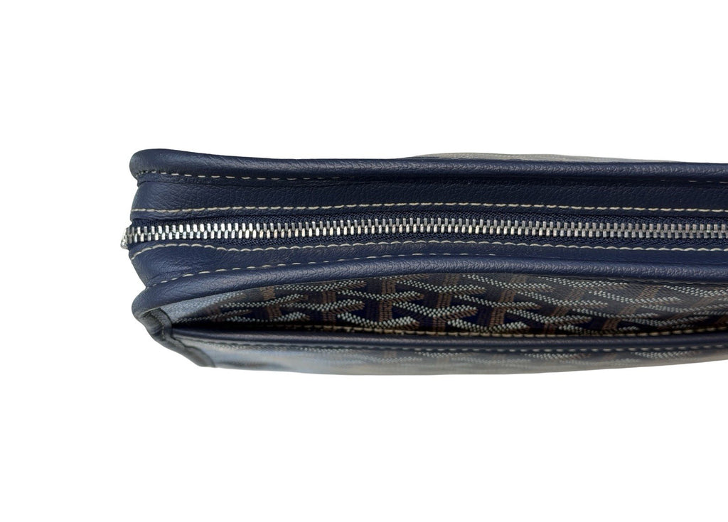 Goyard Goyardine Jouvence Toiletry Pouch Coated Canvas MM Dark Blue