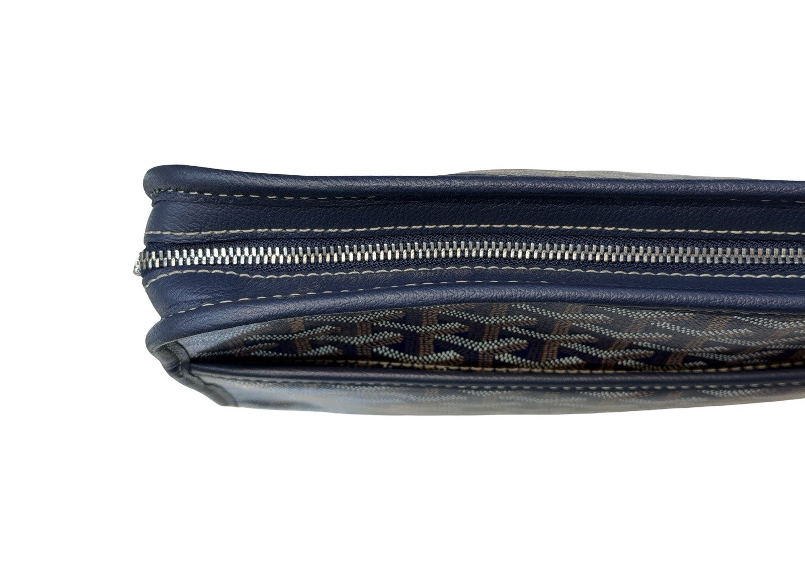 Goyard Goyardine Jouvence Toiletry Pouch Coated Canvas MM Dark Blue
